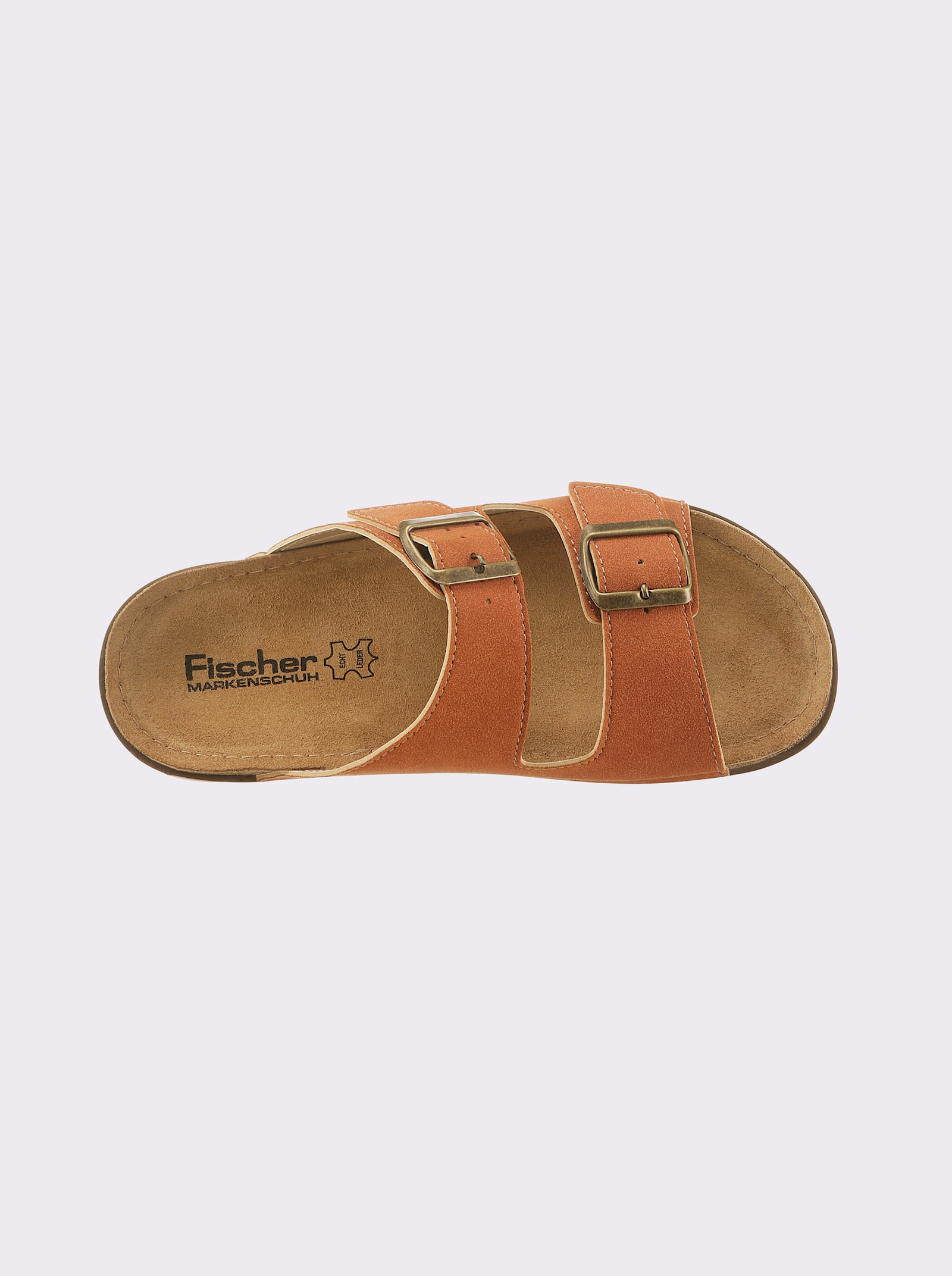 Fischer Pantolette aus weichem Leder gearbeitet - camel