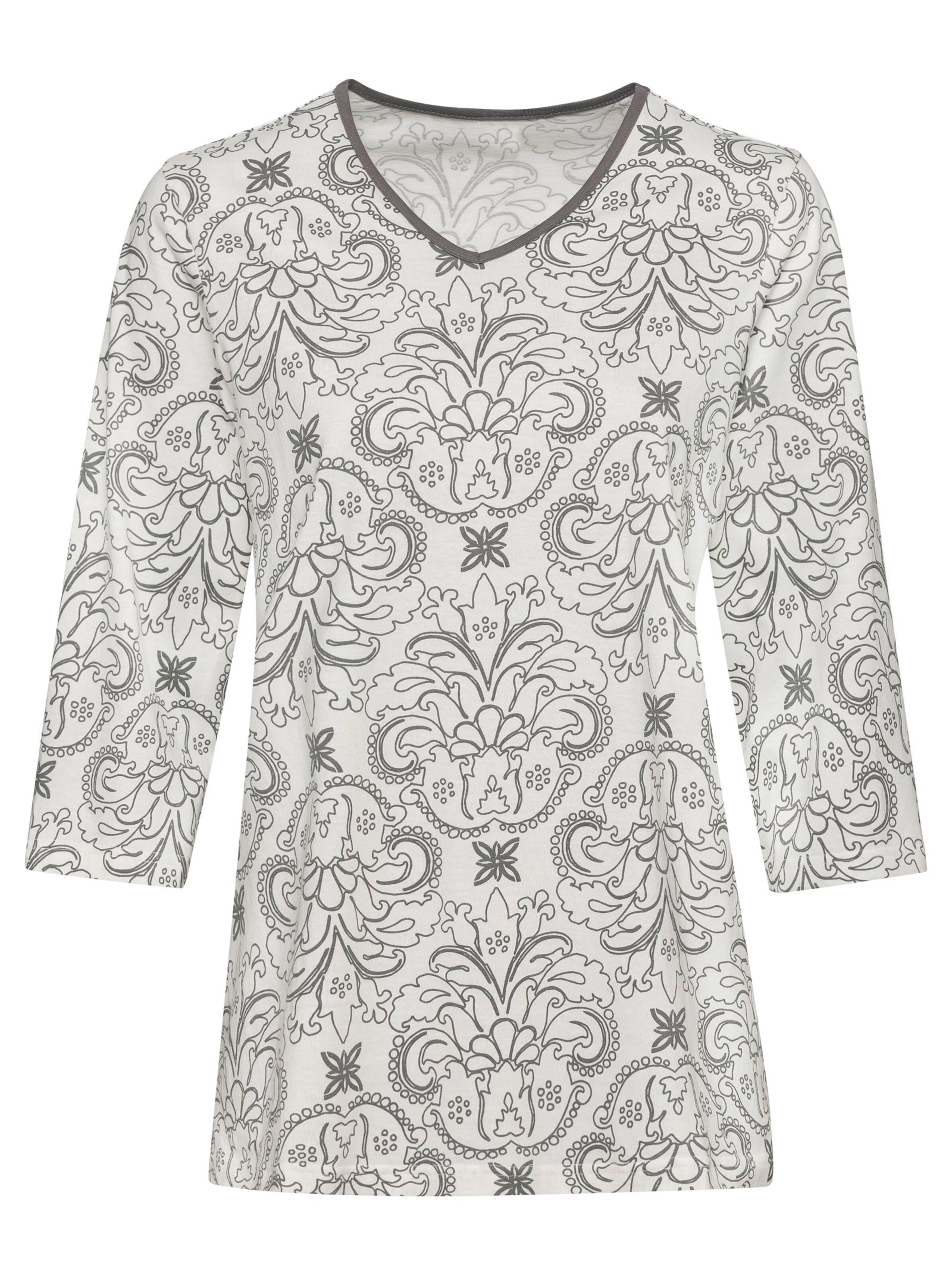 Capri-Schlafanzug - hellgrau-bedruckt