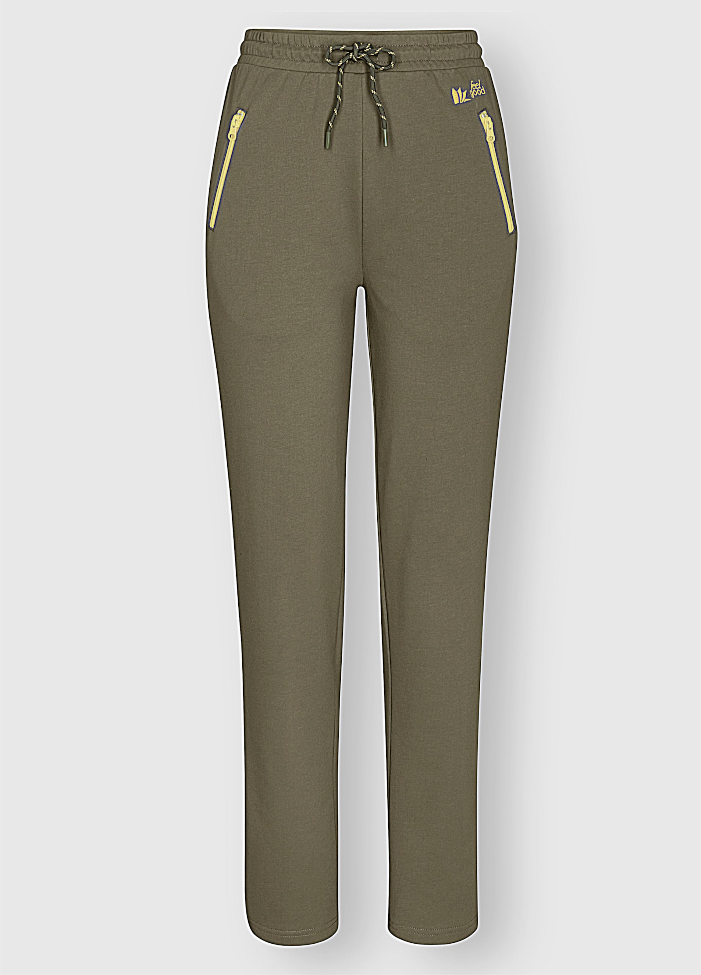 Feel Good Damen Beige Dehnbund-Hose Gr. 24/25, Kurzgrößen, Grün (Khaki), 50% Baumwolle, 50% Polyester, Gemustert, Mehrfarbig, Unifarben, Hosen - Bild 3