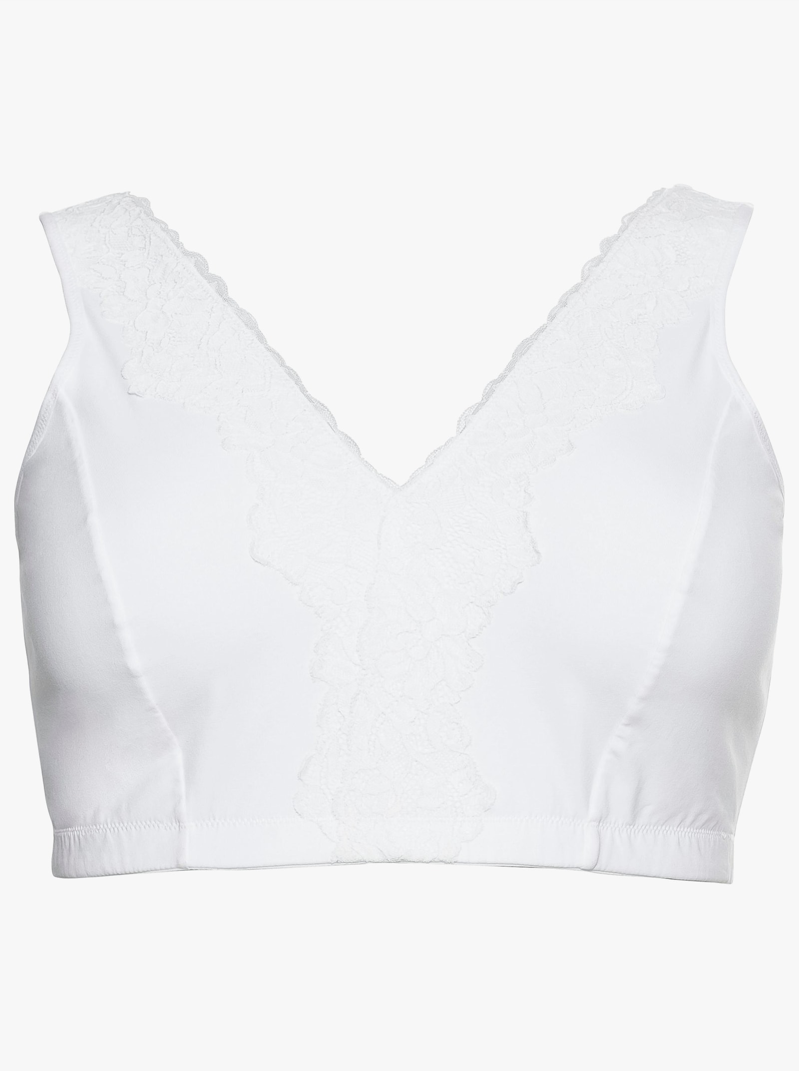 sheego Bügelloser BH in Bustier-Form, mit Spitzenborte - weiss