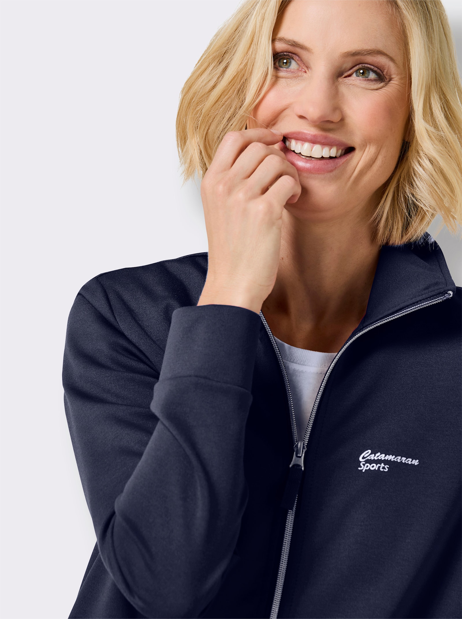 Catamaran Funktionsjacke in formstabiler Interlock-Qualität - marine