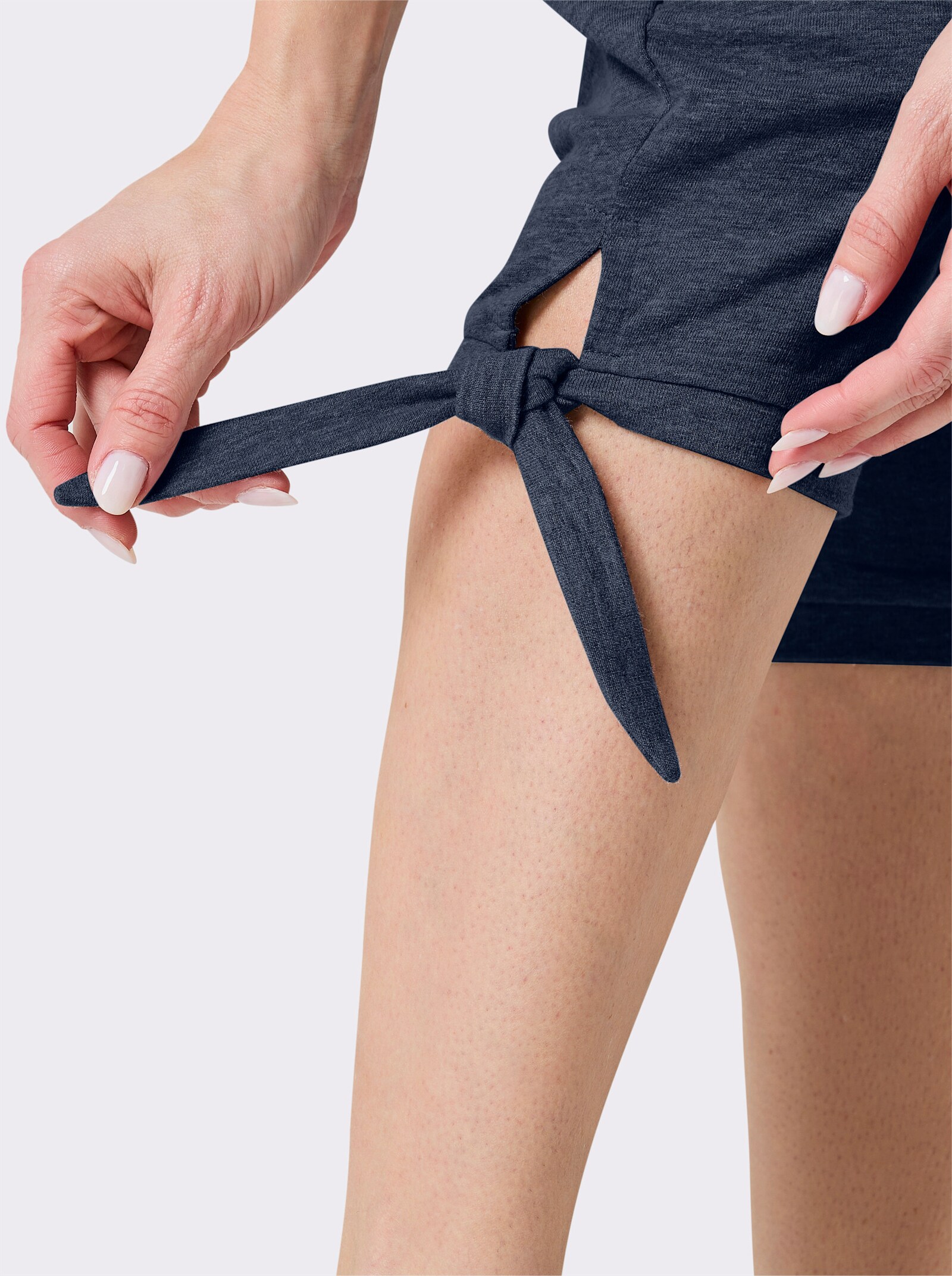 Catamaran Sports Vrijetijdsbroek met lus op de pijpzoom - donkerblauw gemêleerd