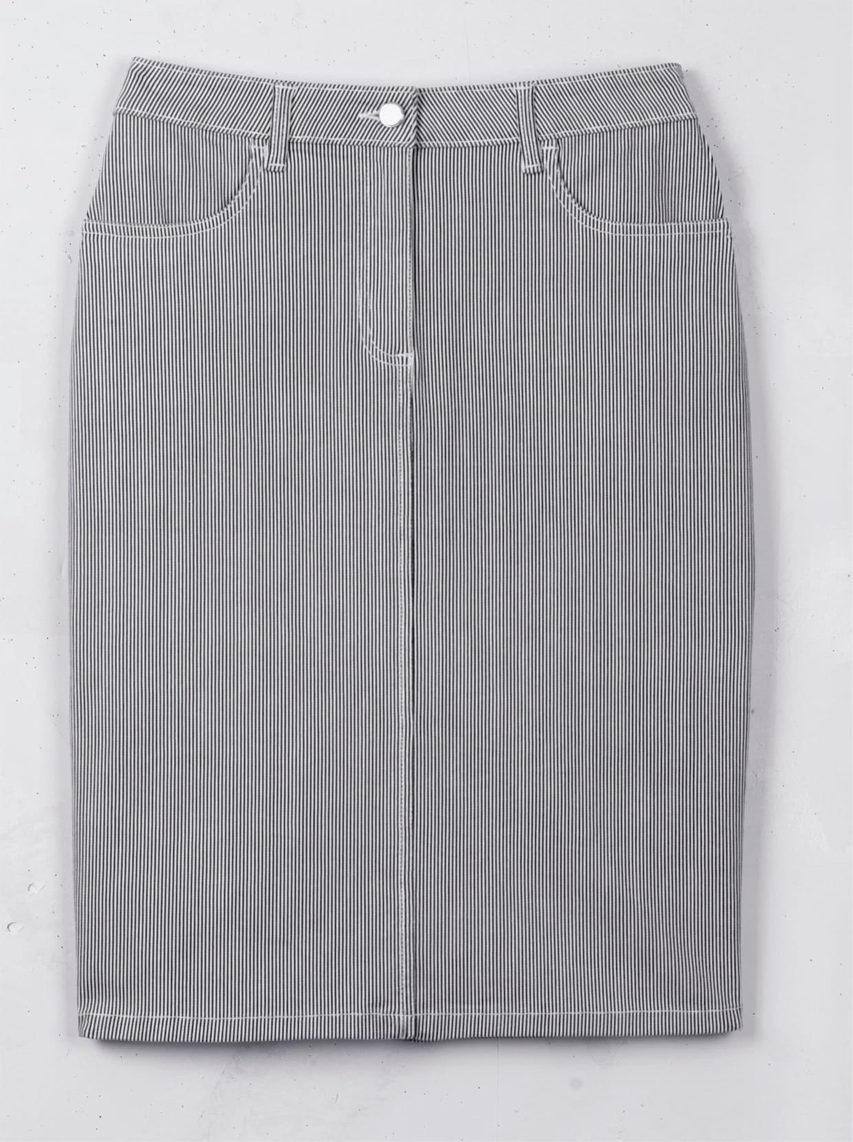 Džínsová sukňa - Pruhovanie: námornícka modrá – biela