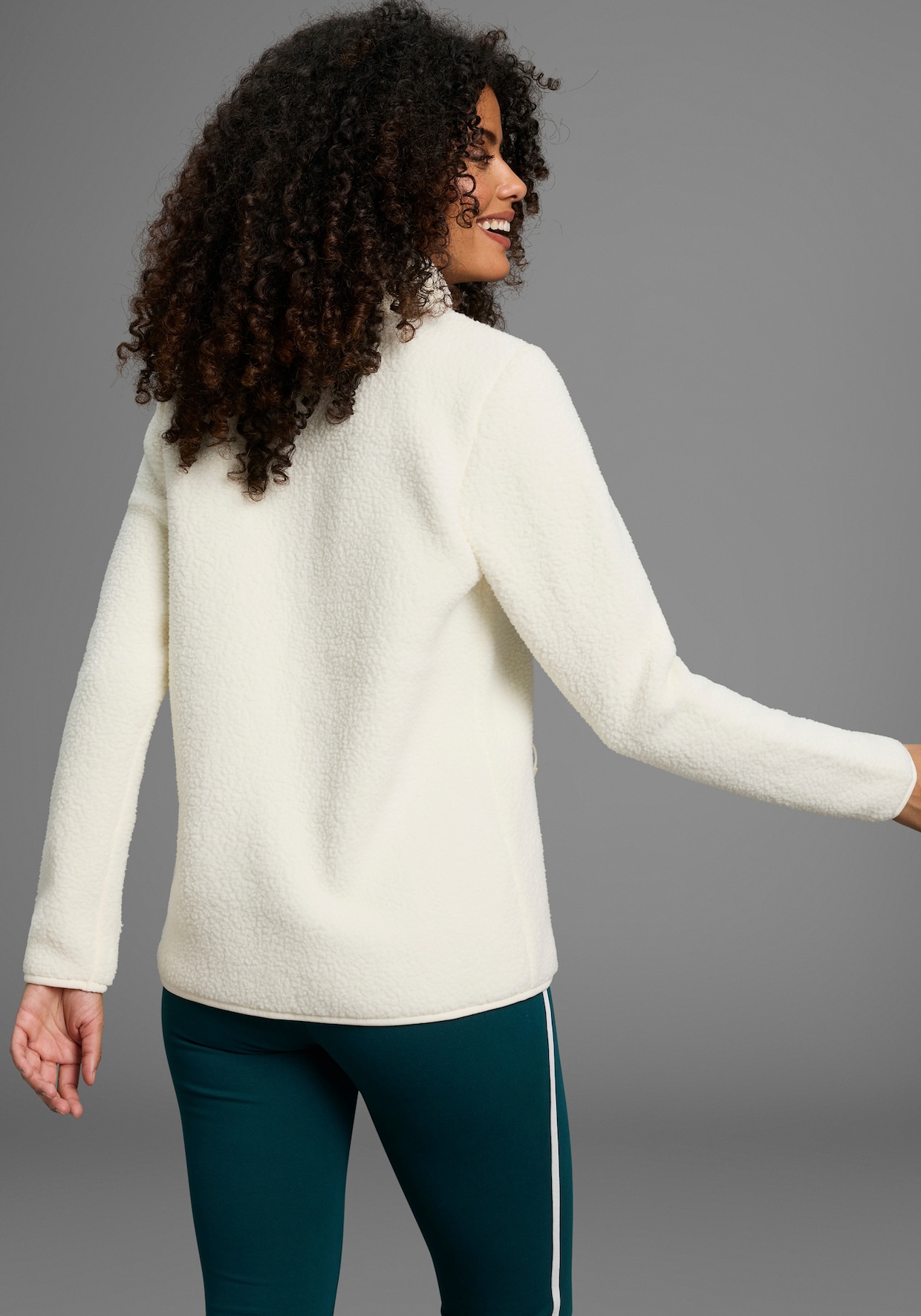 Fleecejacke - woll weiß