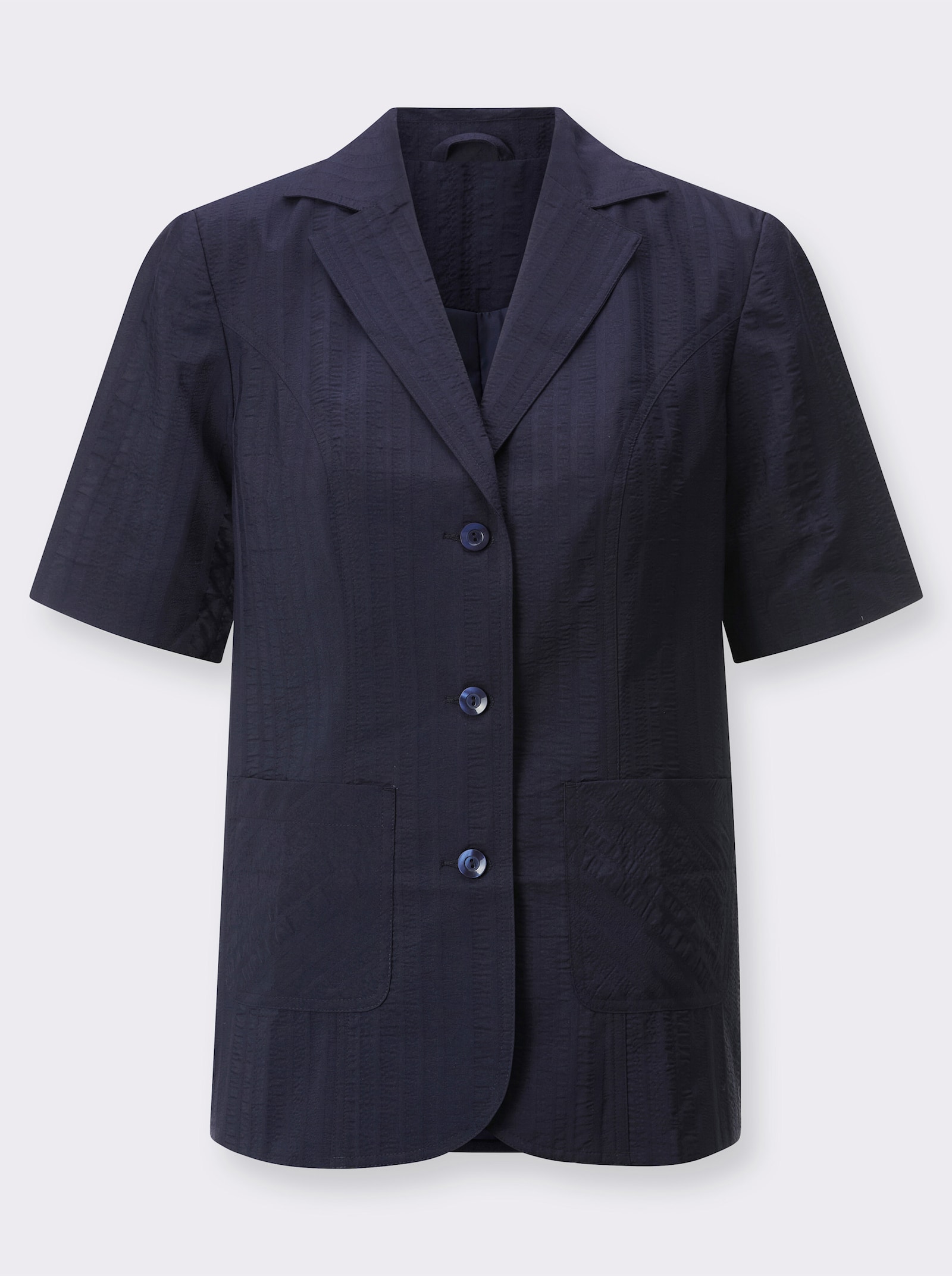 Blusenblazer in Seersucker-Qualität - marine