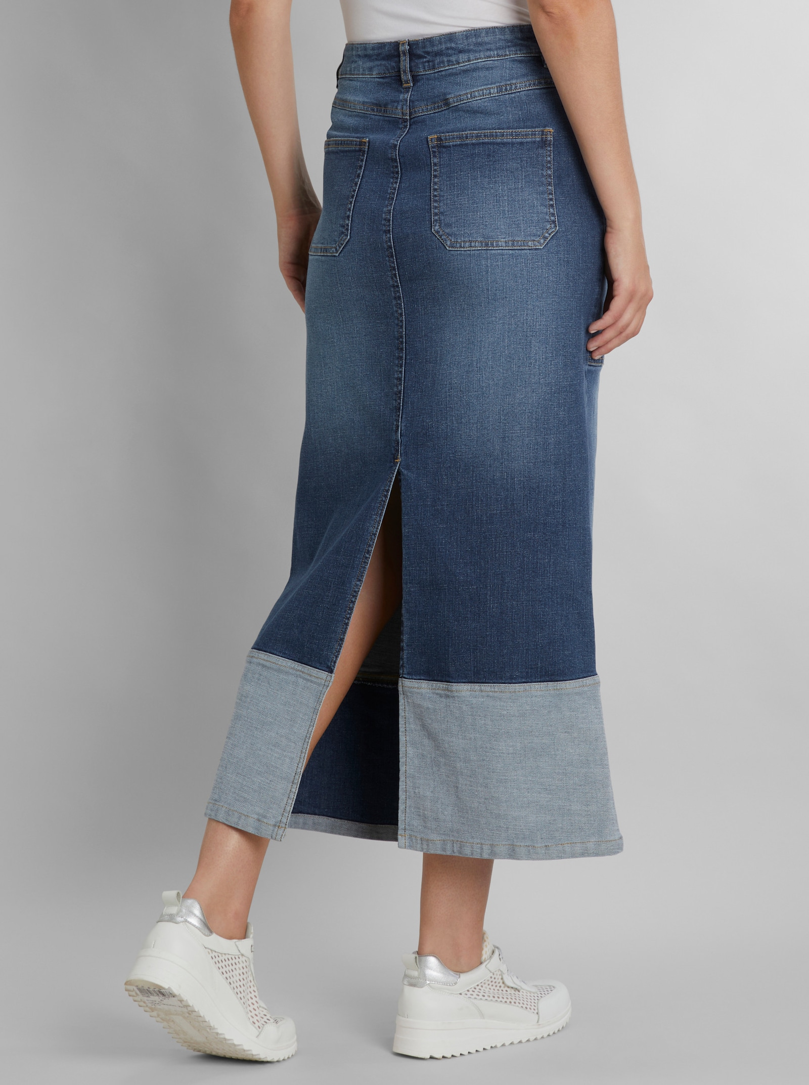 heine Jeansrock in Kontrast-Optik - blue-bleached