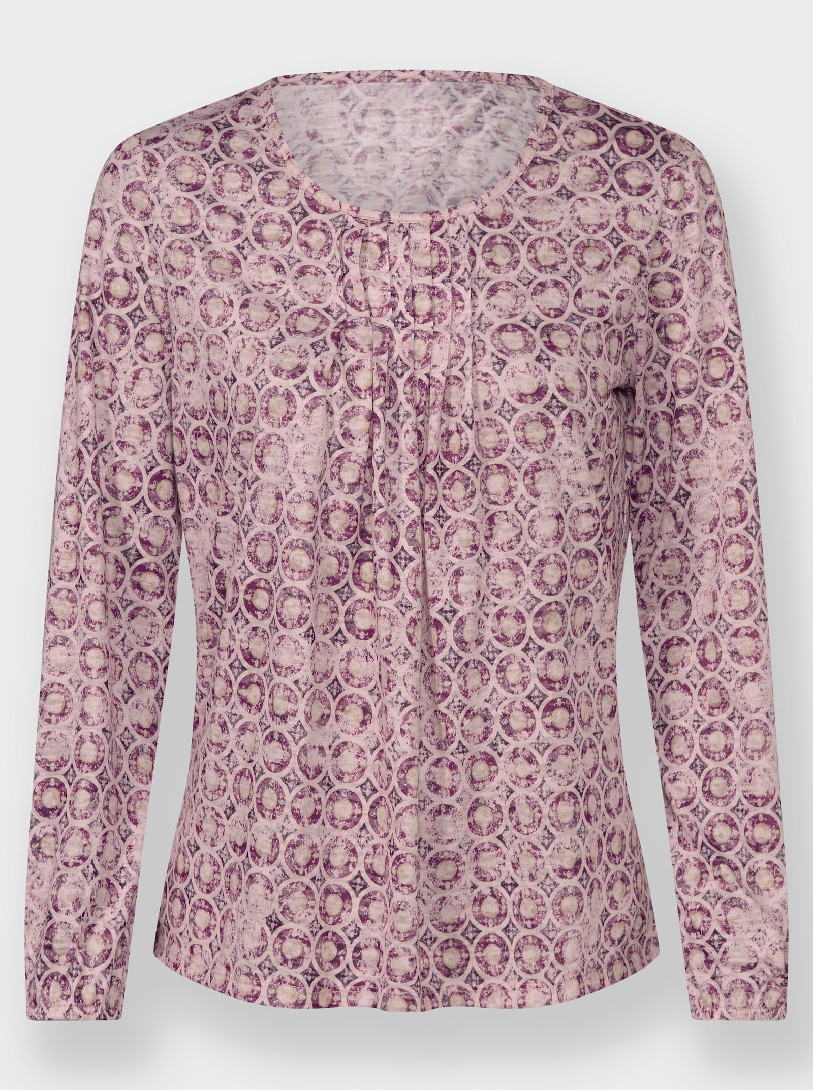 T-shirt imprimé en qualité dévoré - café au lait-mauve imprimé