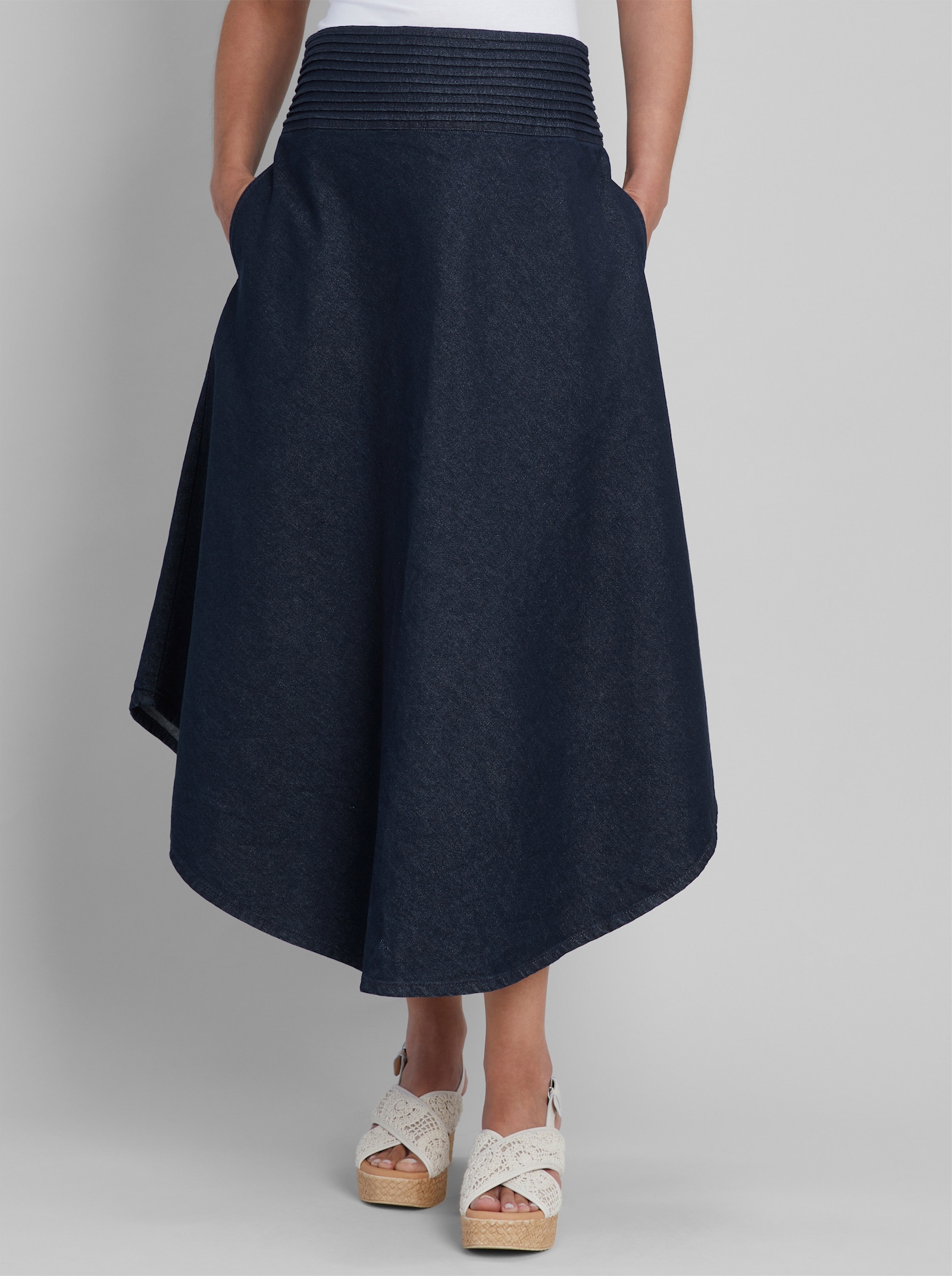 heine Jeansrock mit breitem Dehnbund - dark blue