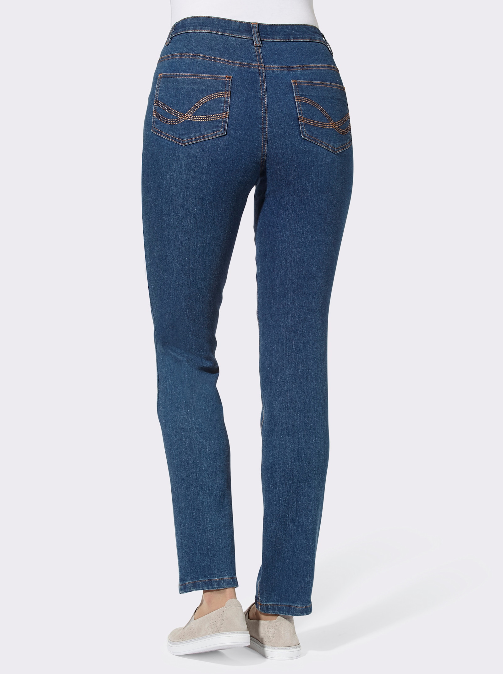 5-Pocket-Jeans , passgenau dank Stretch - blue-stone-washed