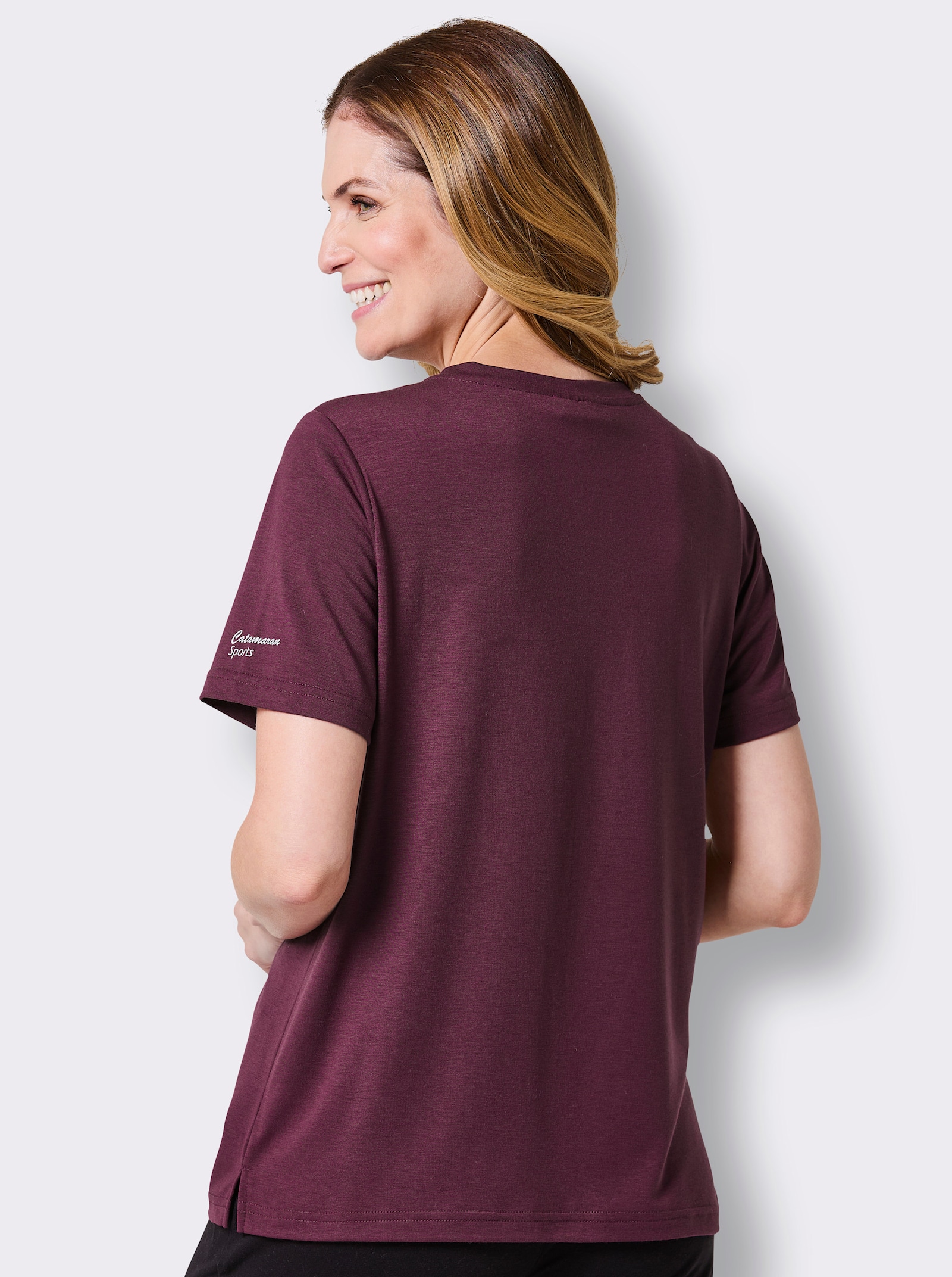 Catamaran Sports Funktionsshirt mit Seitenschlitzen - burgund