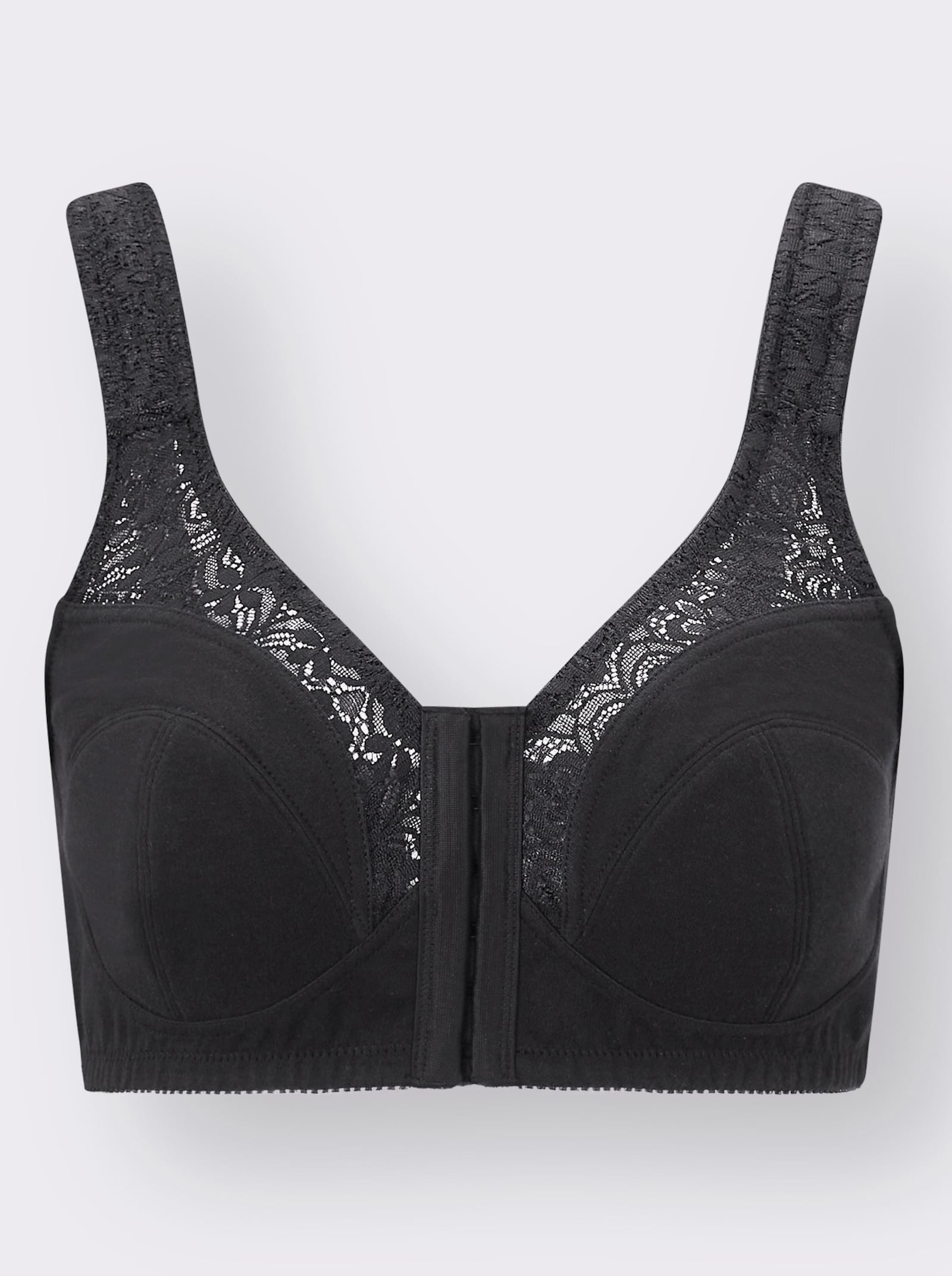 Speidel Vorderverschluss-BH ohne Bügel mit Spitze - schwarz