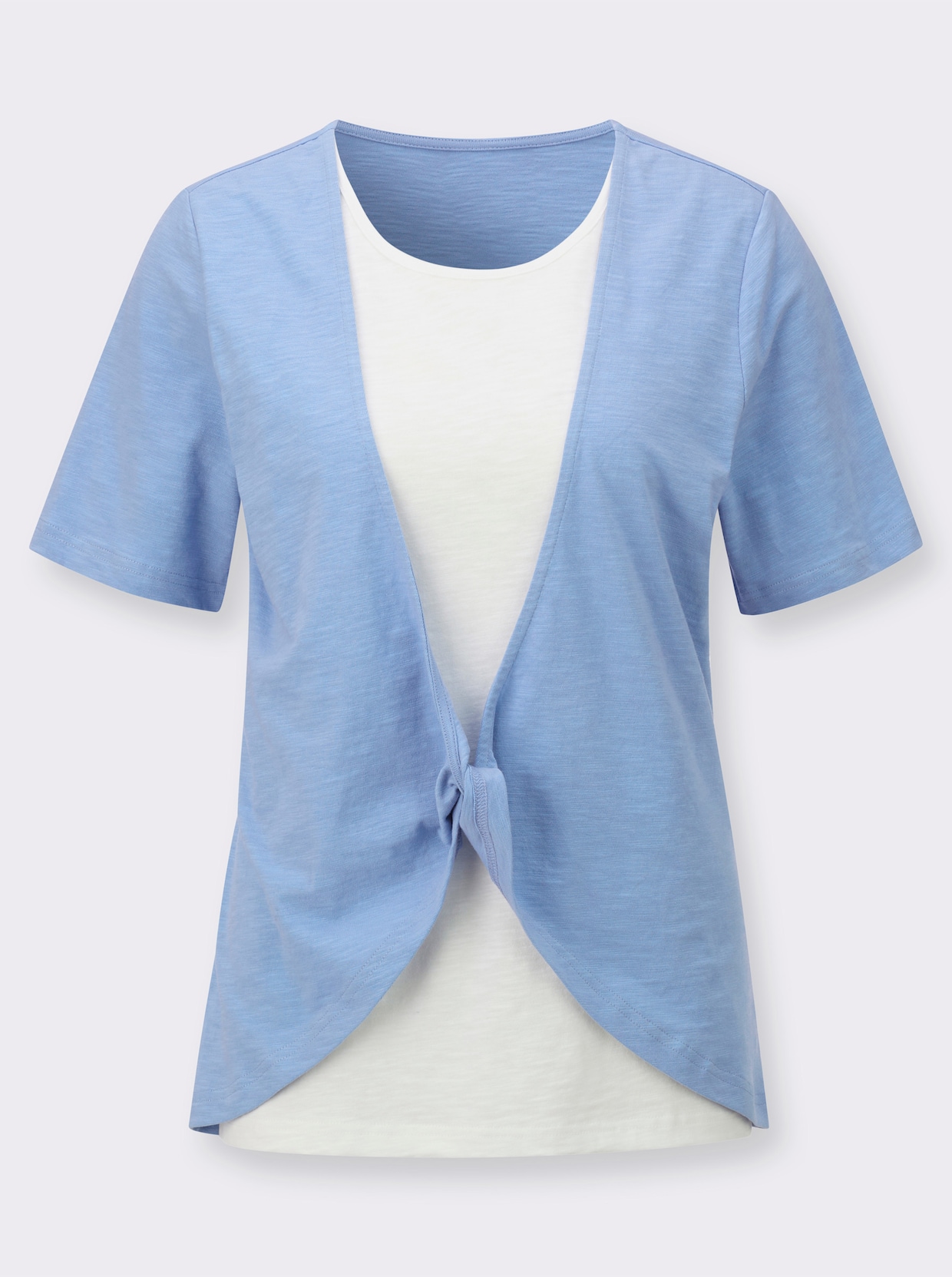 2-in-1-Shirt - himmelblau-ecru