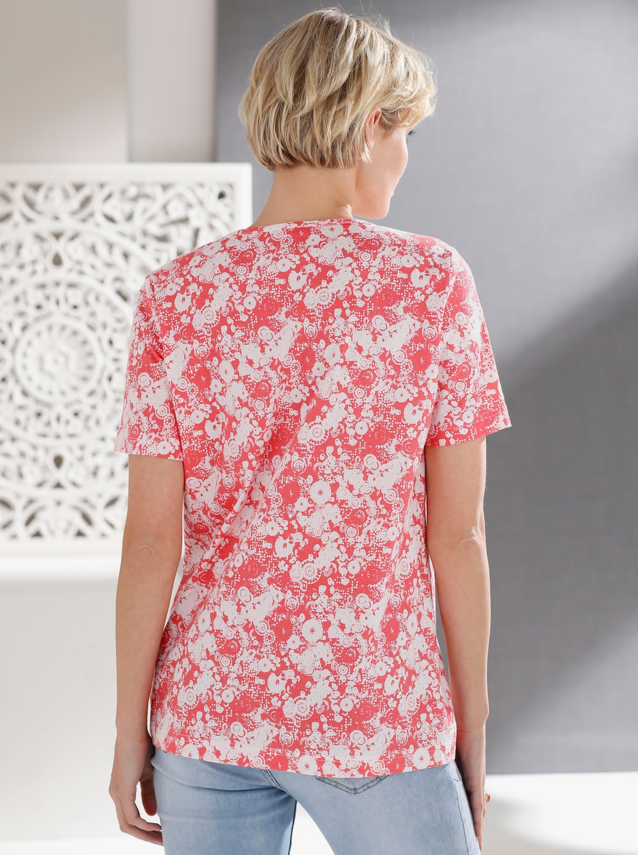 Shirt met print - koraal geprint