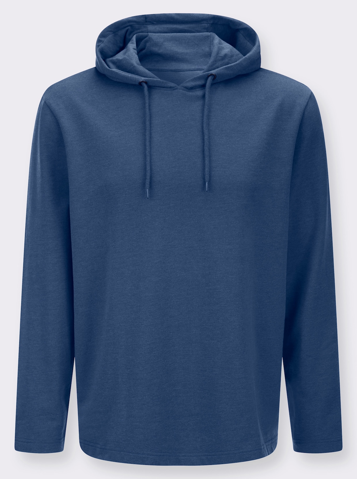 Sweatshirt mit Kapuze und Bindeband - jeansblau-meliert