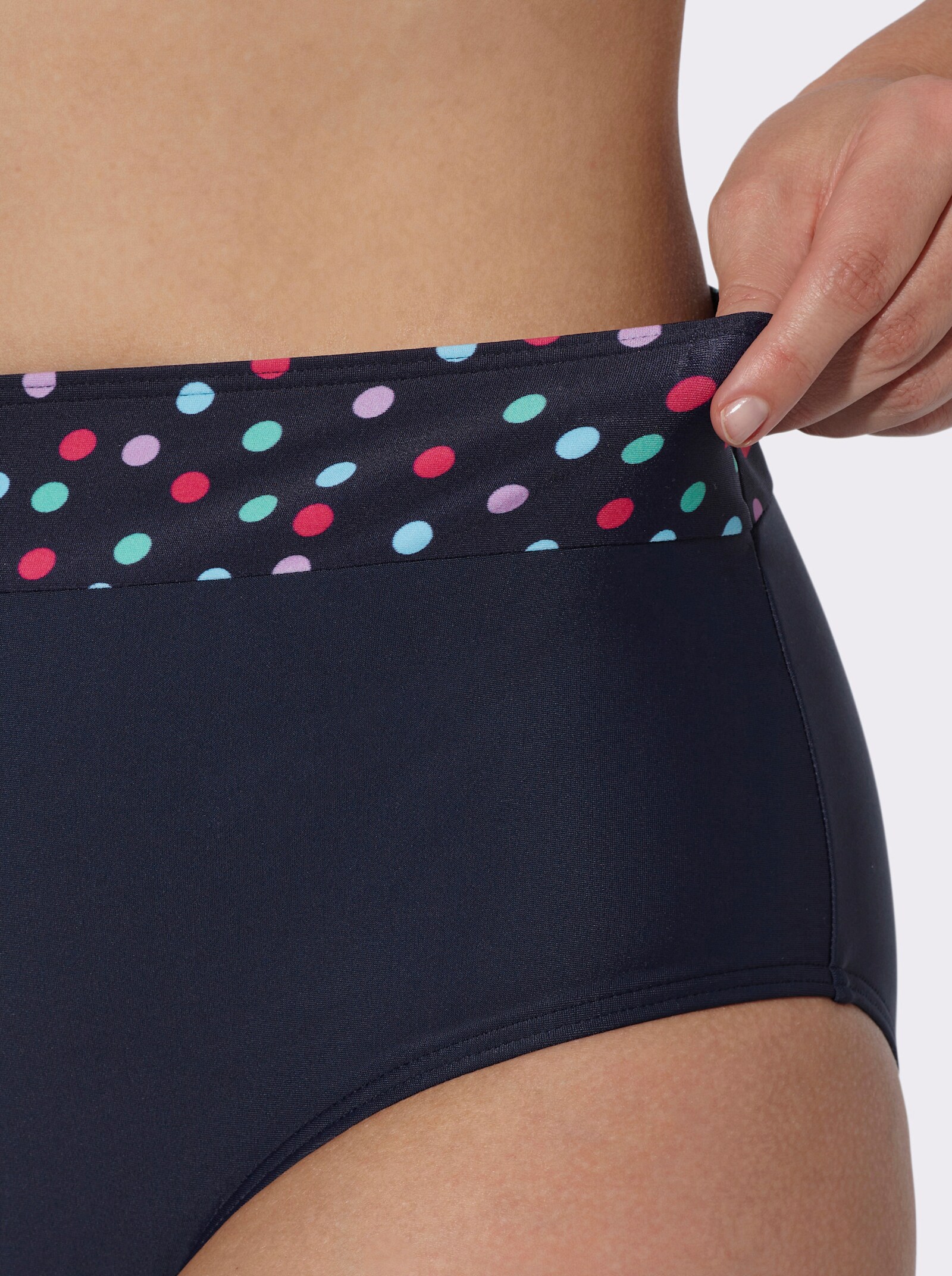 Bikinibroekje met aangestikte bies - marine