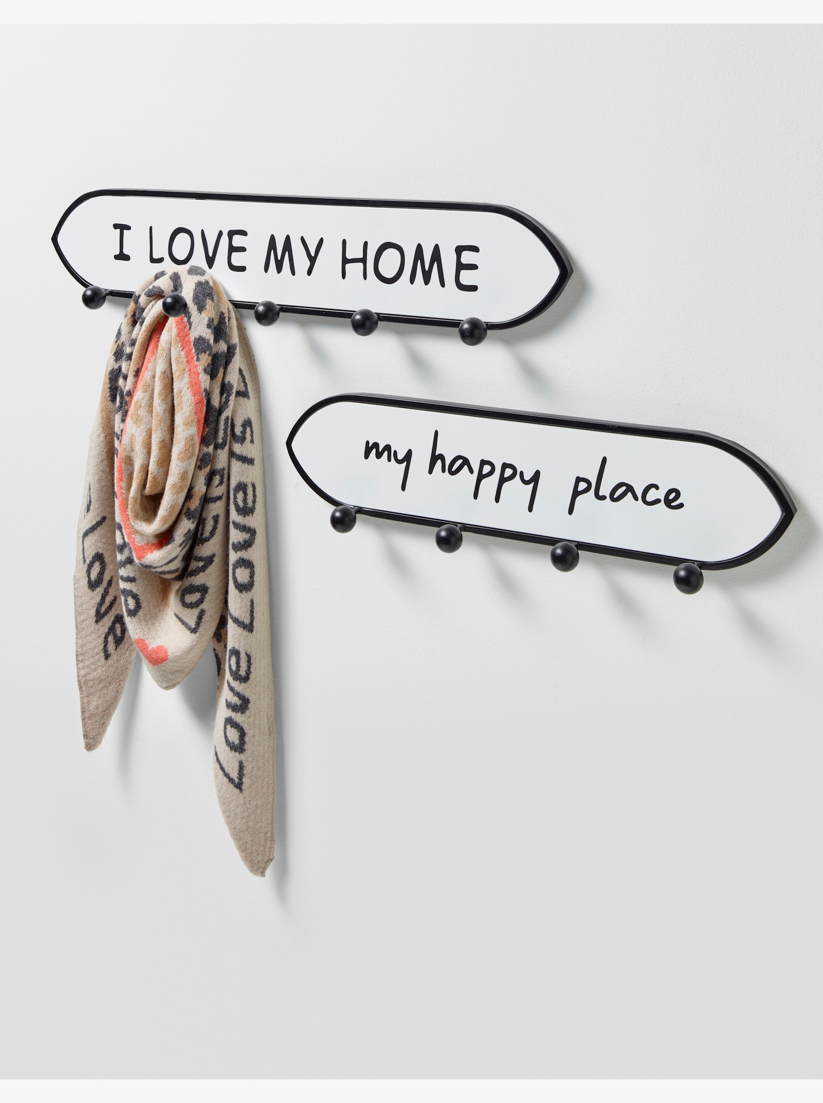 Impressionen Hakenlijst - wit/zwart