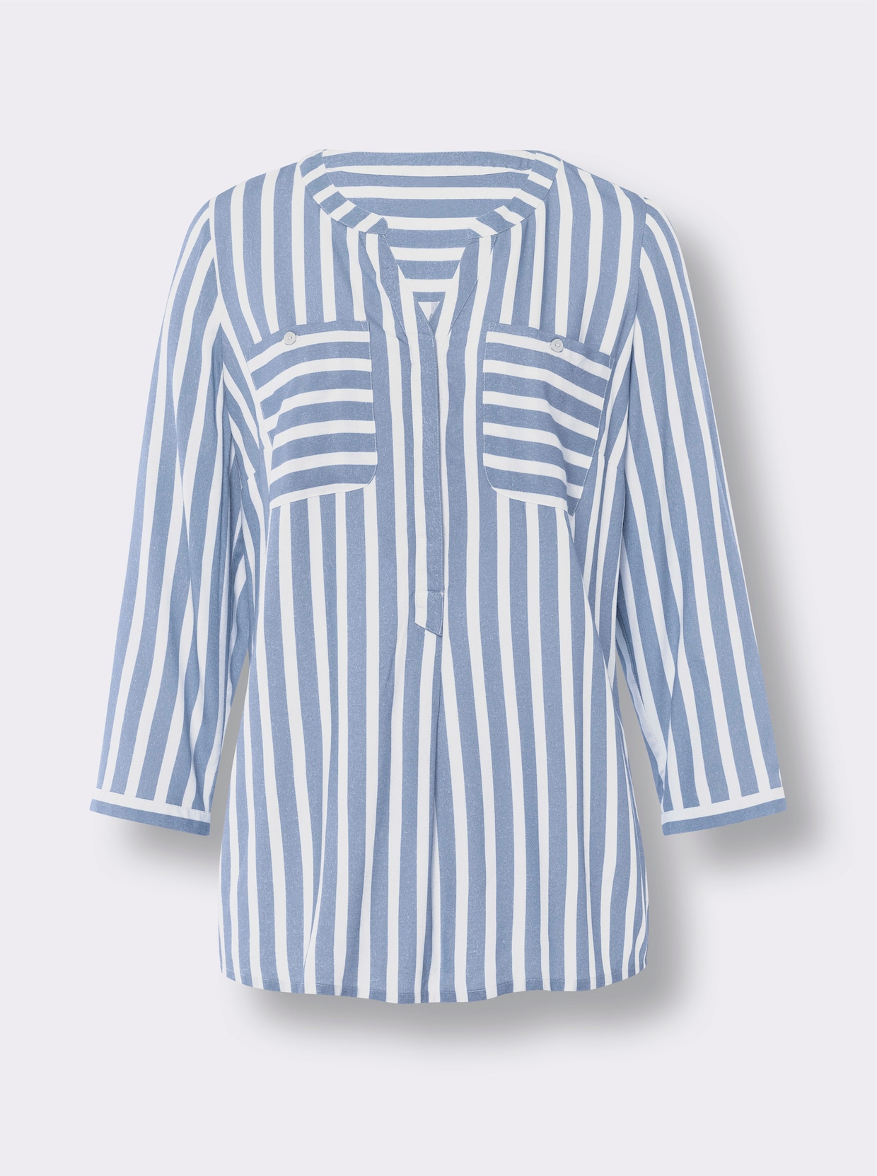 heine Blouse - bleu/ecru gestreept