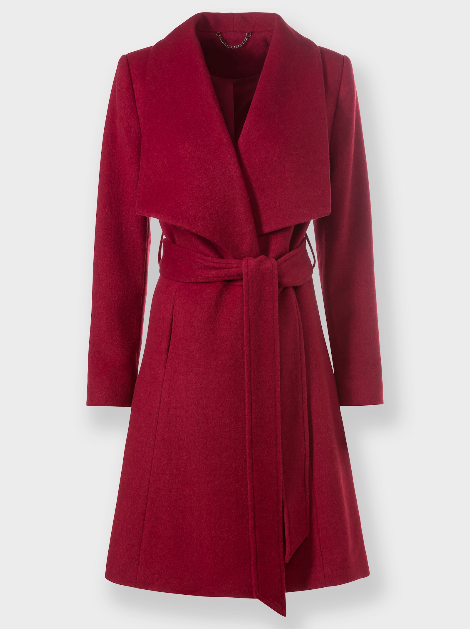 heine Wintermantel mit Woll-Anteil, Flanell-Optik - kirsche