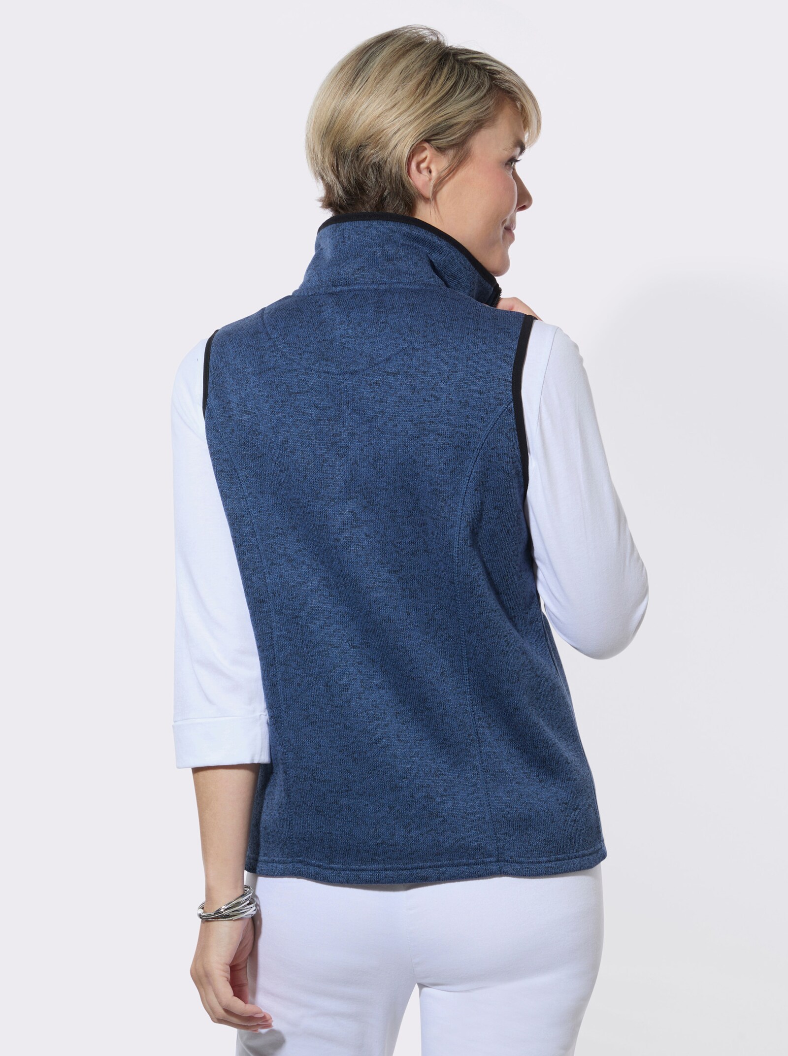 Fleeceweste mit Antipilling-Ausrüstung - jeansblau-meliert