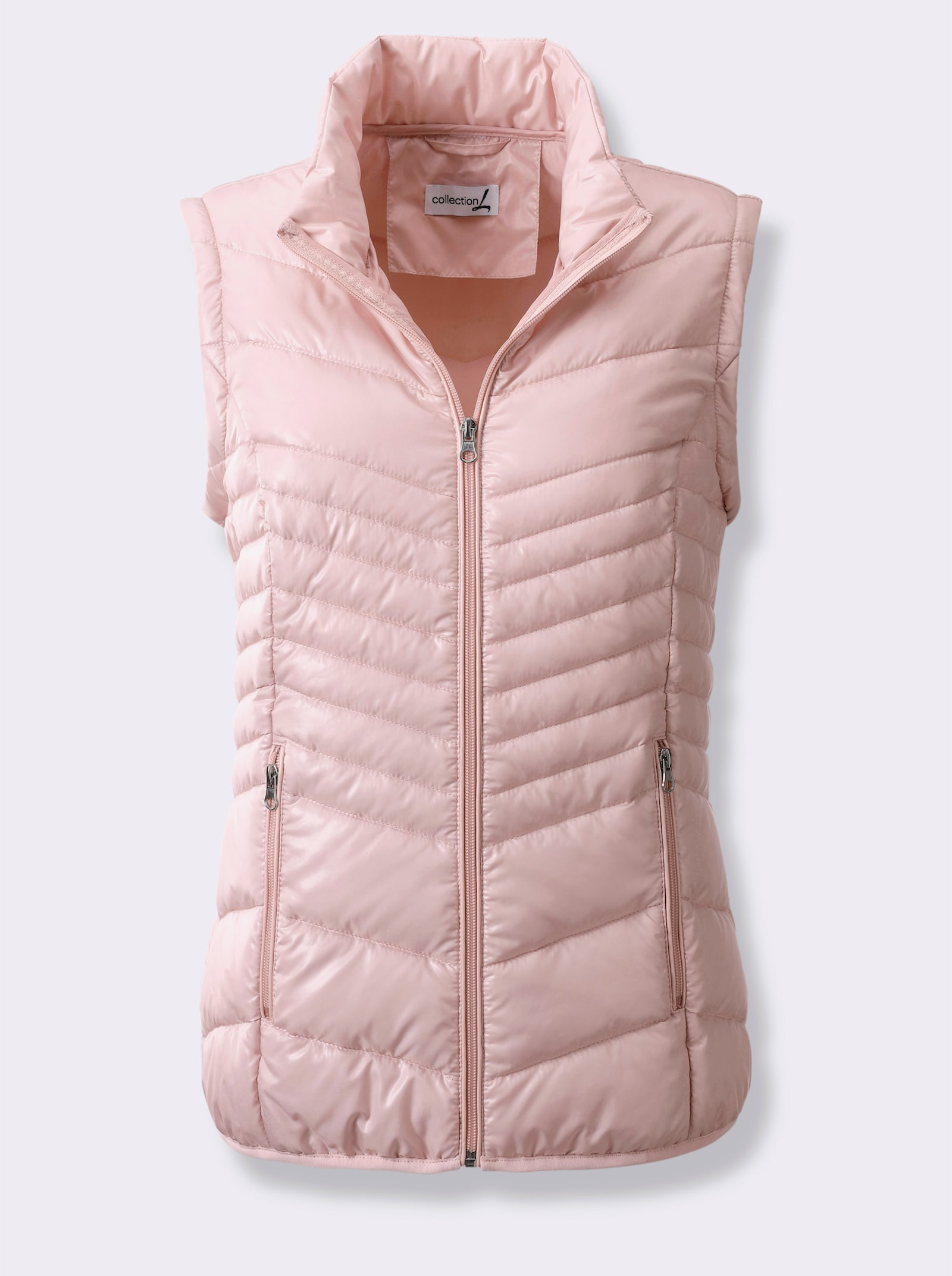 Steppjacke mit abzippbaren Ärmeln - puder