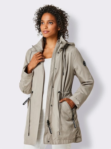 CREATION L PREMIUM Funktionsjacke mit Kapuze, abnehmbar - schlamm