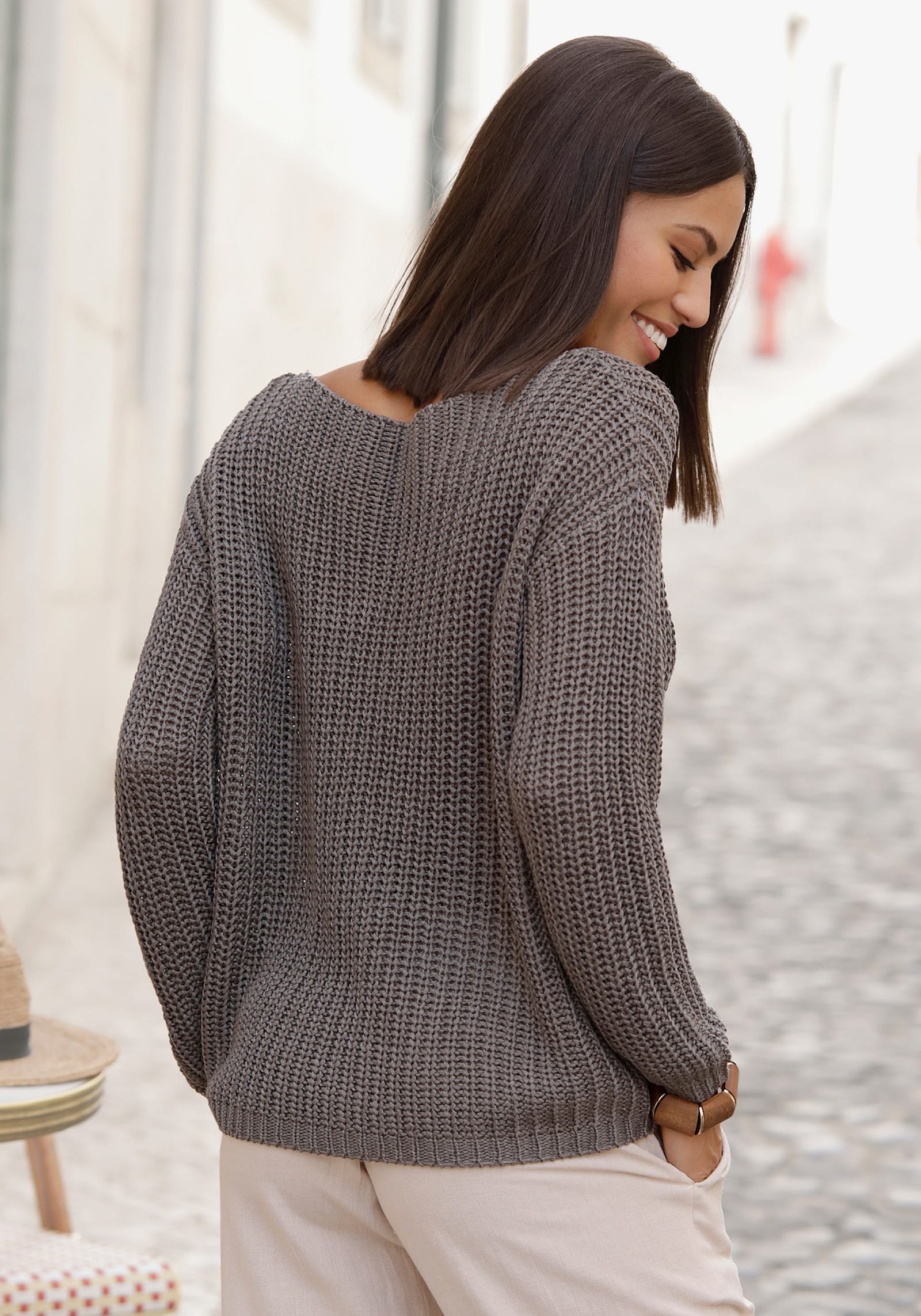 LASCANA Pull encolure ronde - kaki