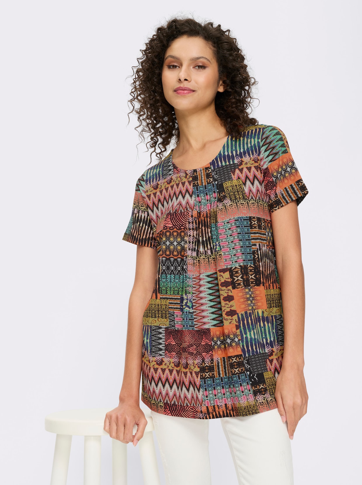 heine Print-Shirt - terra-rot-bedruckt