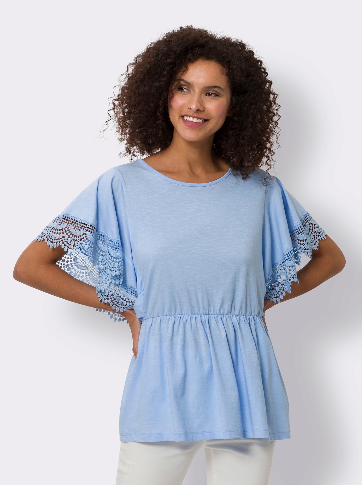 heine Vleermuisshirt - lichtblauw