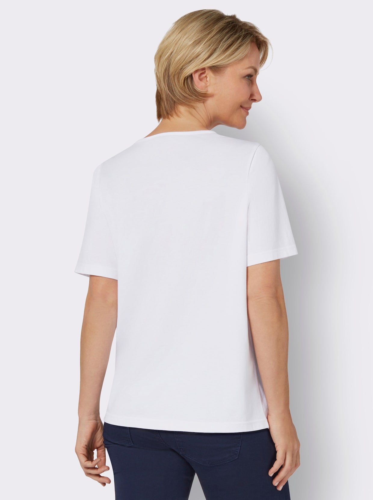 Kurzarm-Shirt - weiss