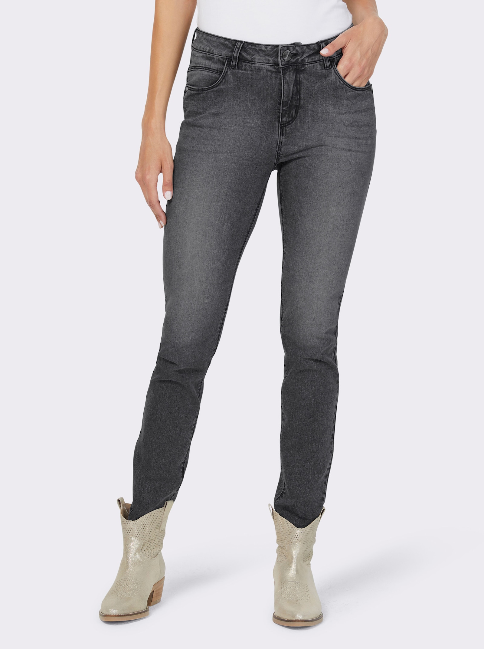 heine Skinny Jeans mit Nietenverzierung - grey-denim