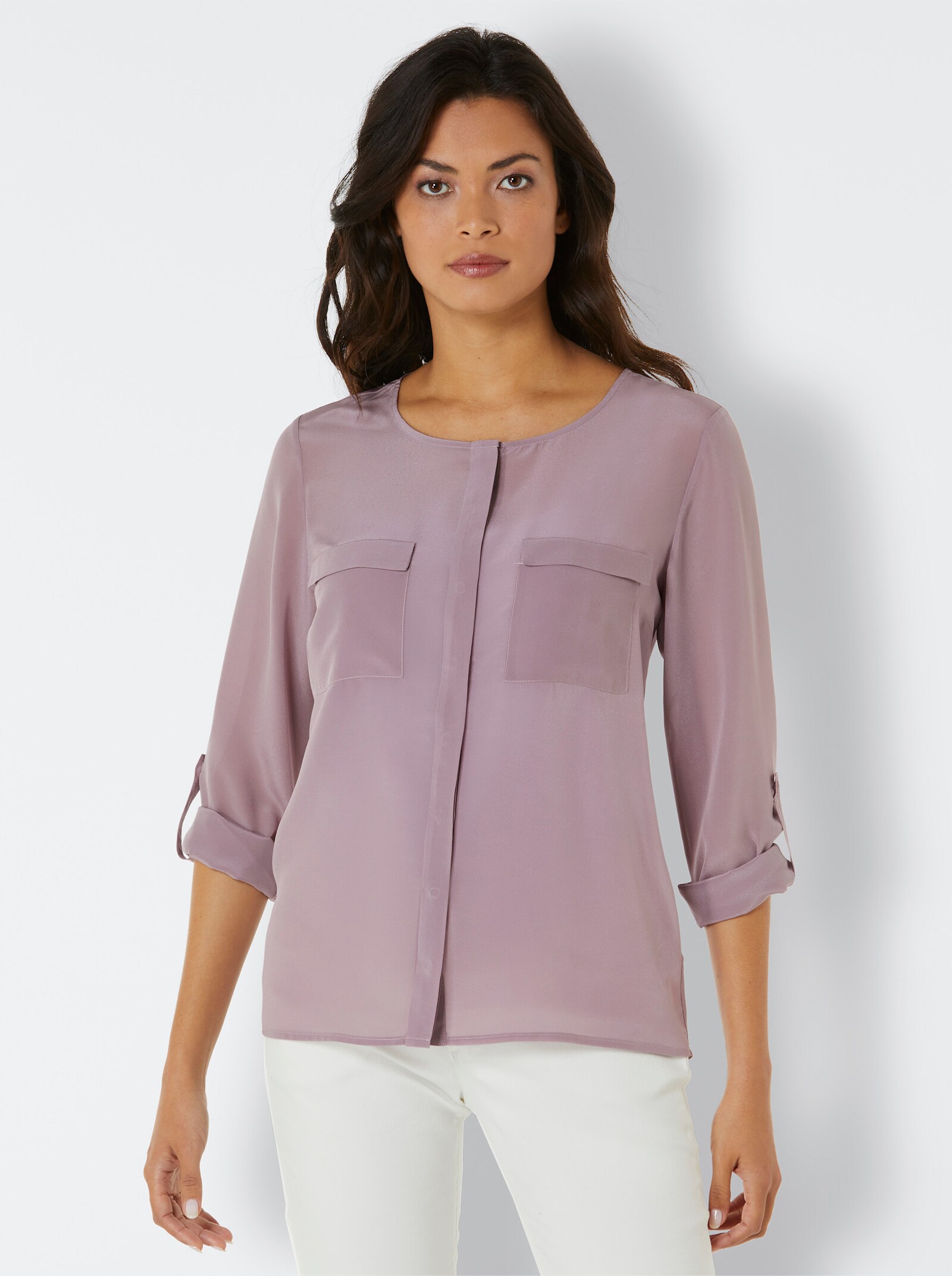 heine Seidenbluse mit mattem Glanz - mauve
