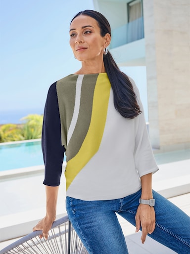 heine 3/4-Arm-Pullover mit Streifen-Dessin - ecru