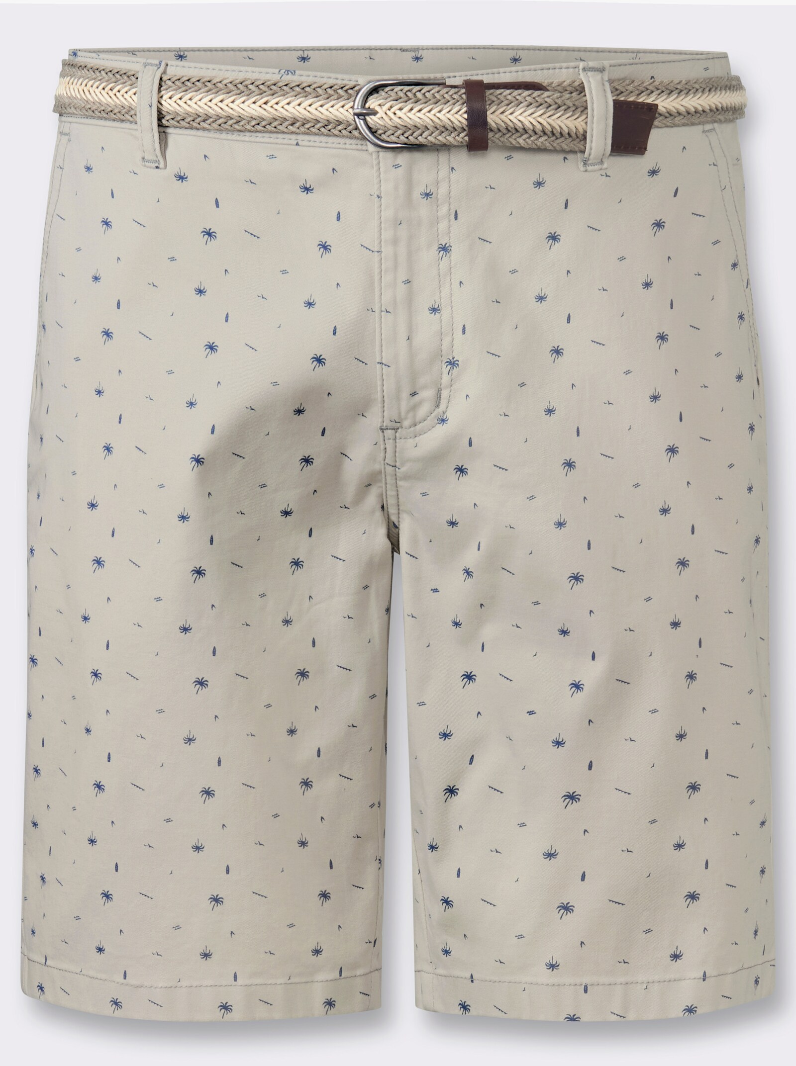 Marco Donati Bermudas mit maritimem Allover-Muster - hellgrau-bedruckt
