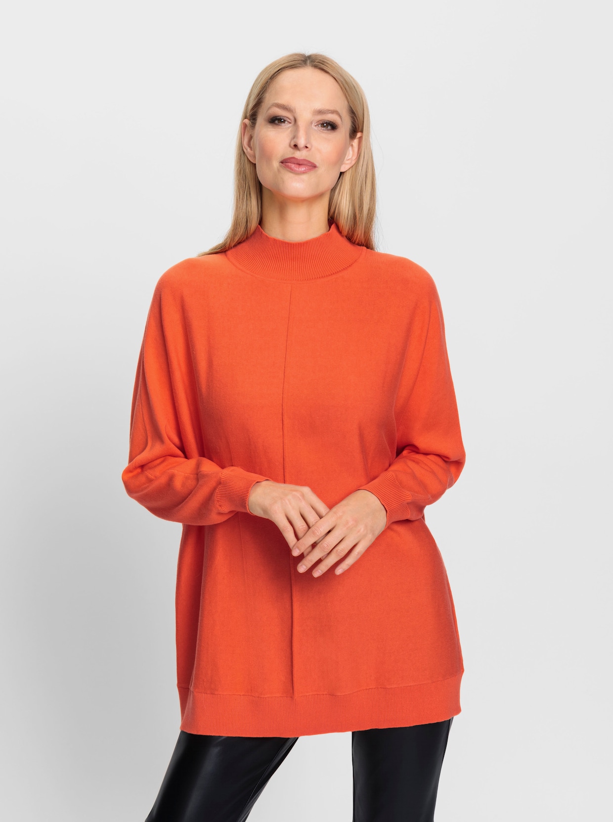 heine Trui met opstaande kraag - oranje