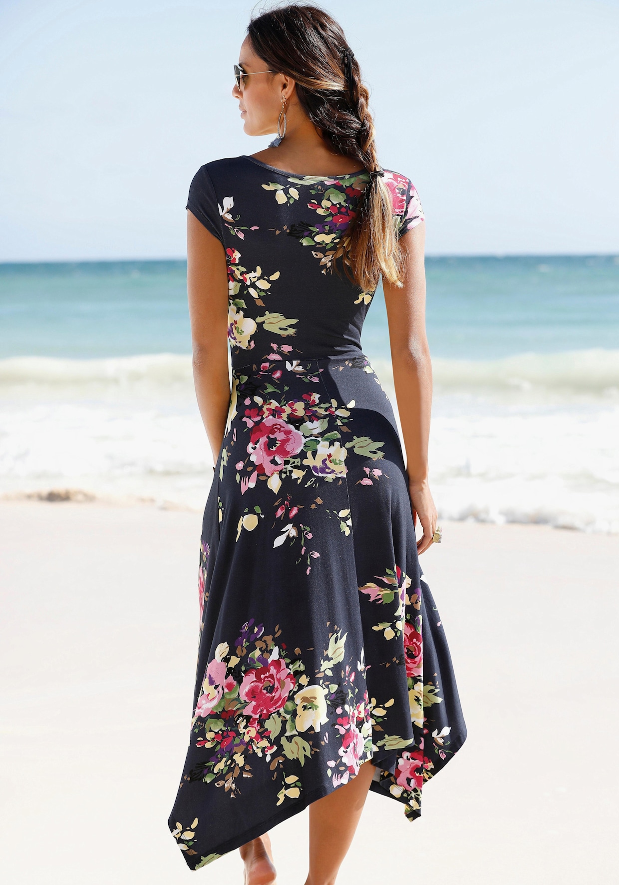 Beachtime Sommerkleid - marine-bedruckt
