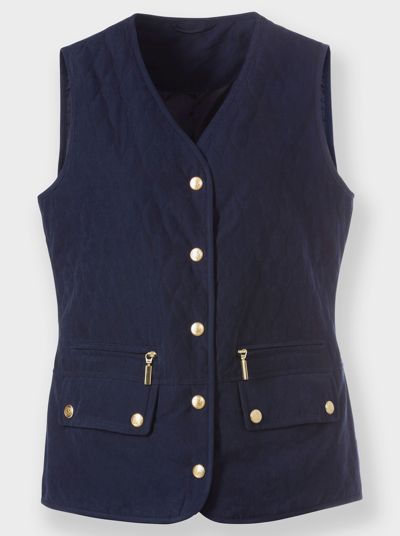 Steppweste mit Pattentaschen - marine