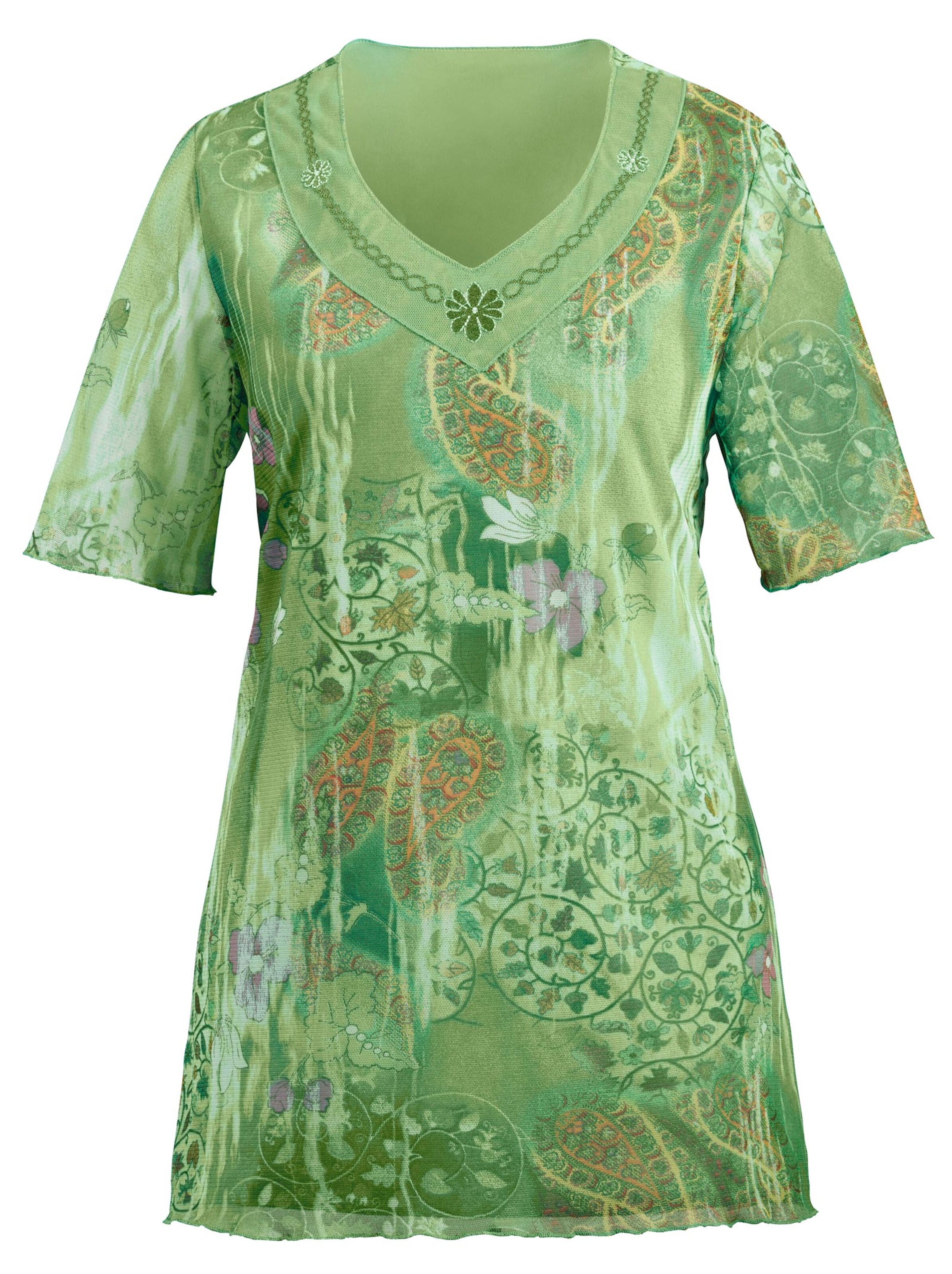 Shirt - grün-bedruckt