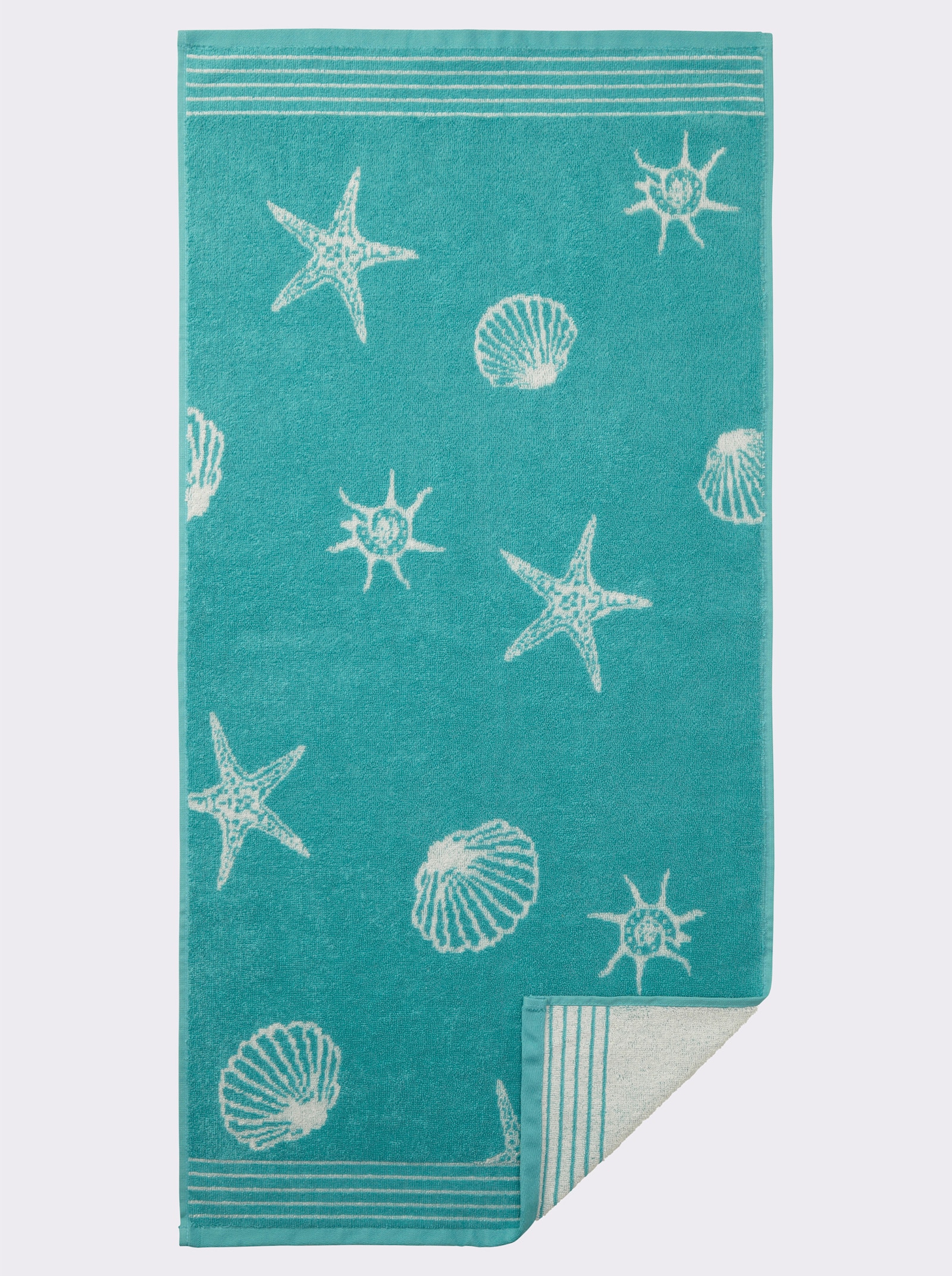 Dyckhoff Handtuch - türkis-weiß-gemustert