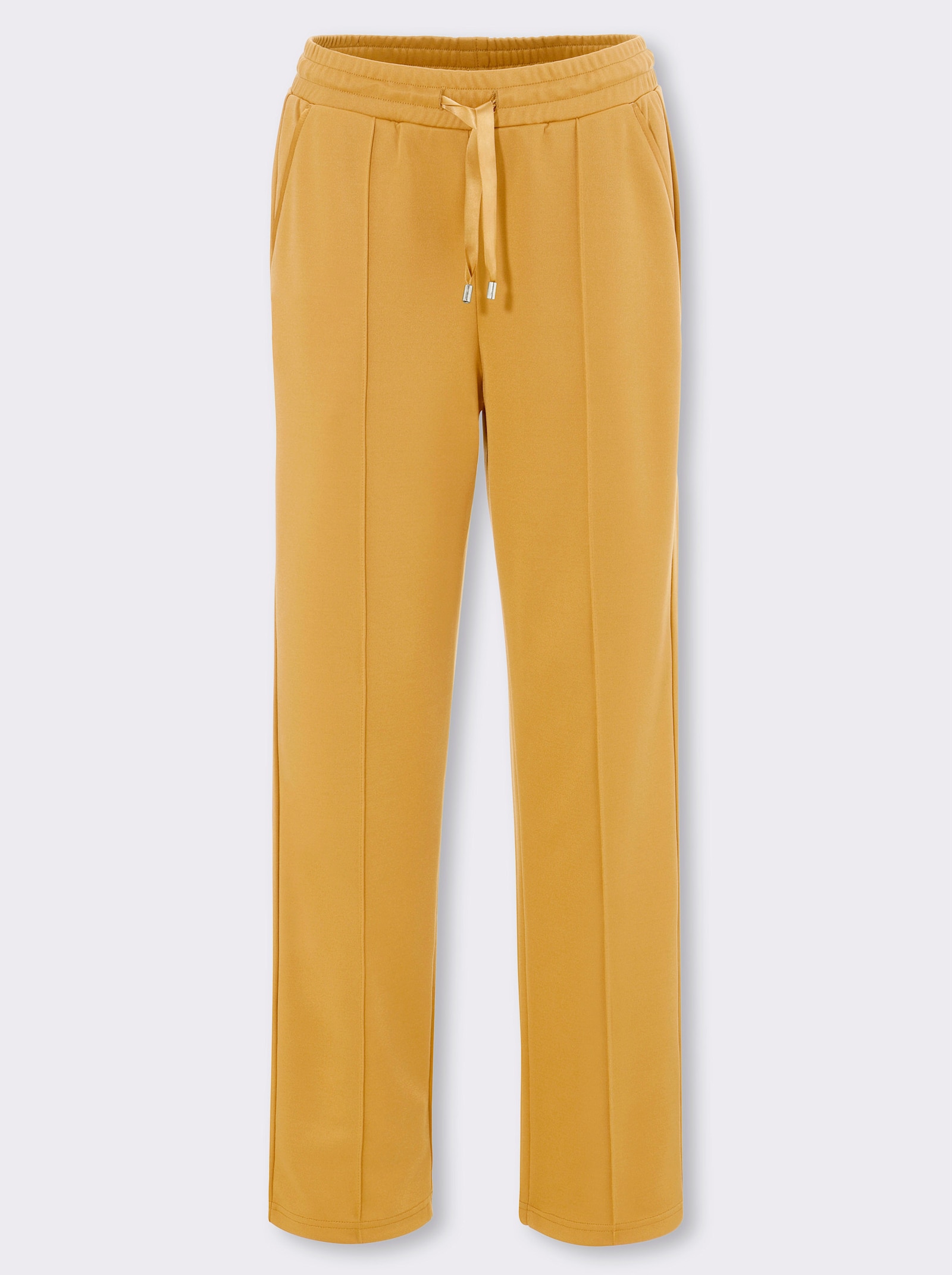 Jerseyhose mit Satin-Details - ocker
