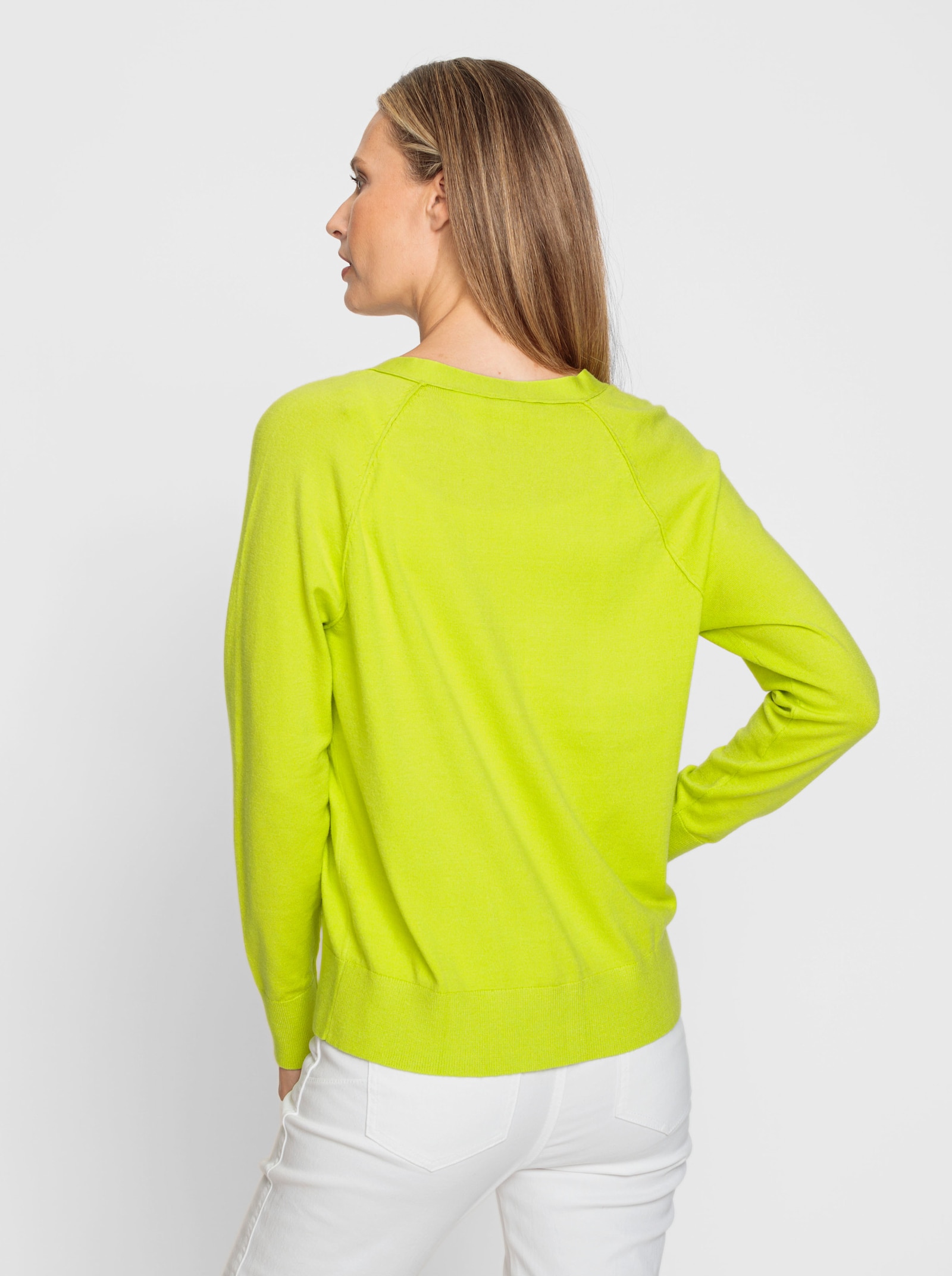 heine Veste en tricot avec boutons imitation corne - citron vert