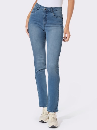 5-Pocket-Jeans mit Ziersteinchen - blue-bleached