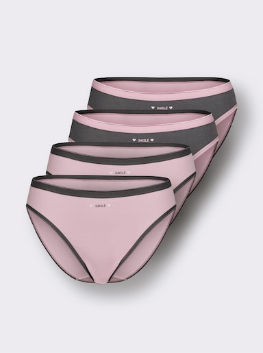 wäschepur Slip mit Lettering-Print - rosé-anthrazit + anthrazit-rosé