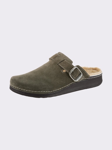 Mubb Pantoffel mit Lammfell gefüttert - khaki