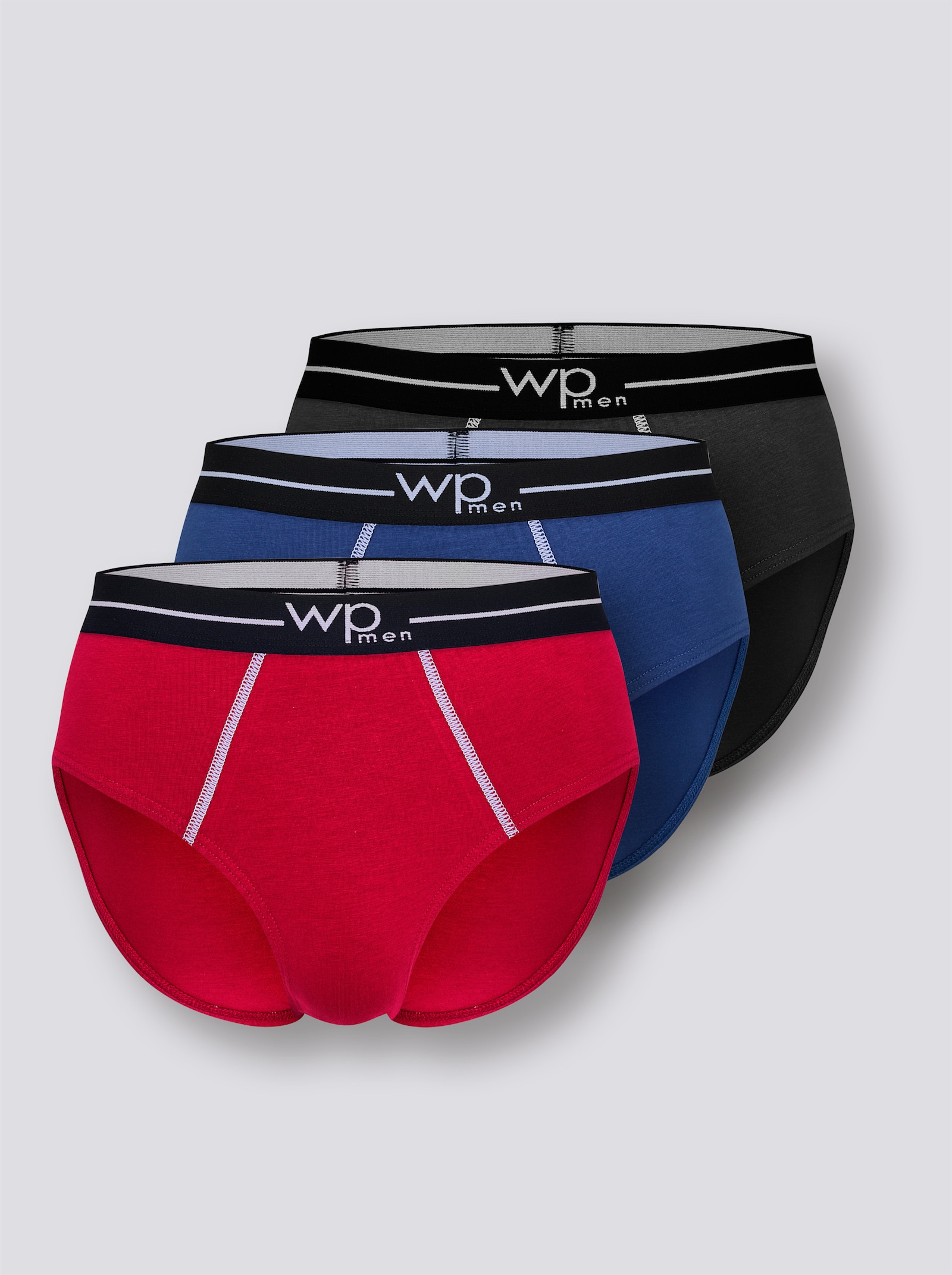 wäschepur men Slip - royalblau + rot + schwarz