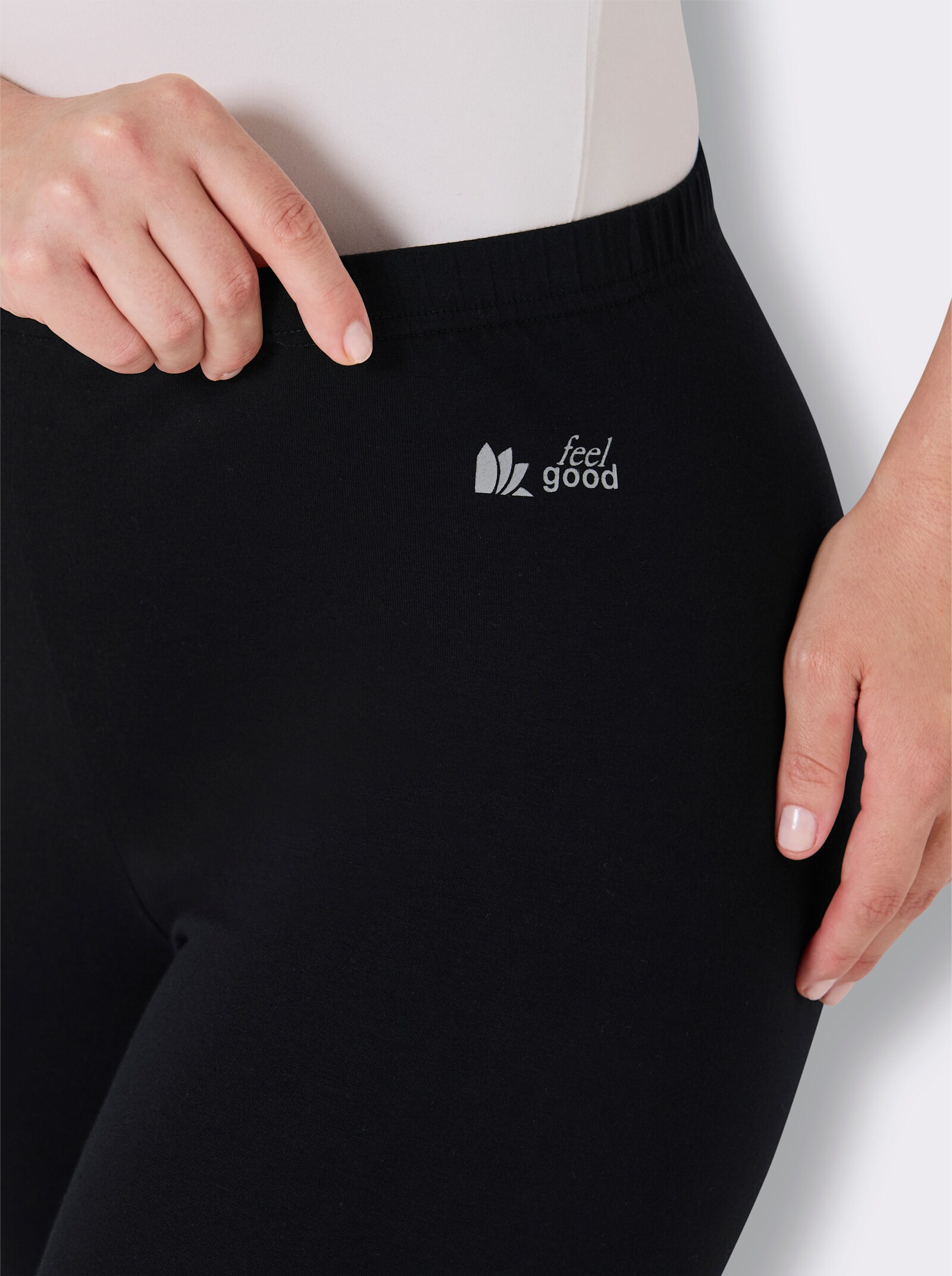 feel good Leggings - schwarz + grau-meliert