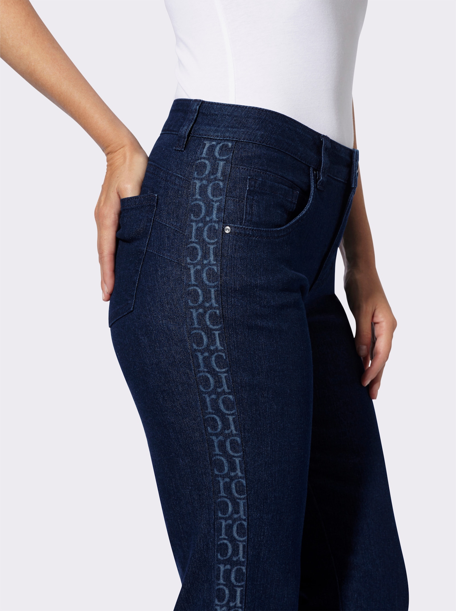 heine Push-up-Jeans mit Fransen am Saum - dark blue