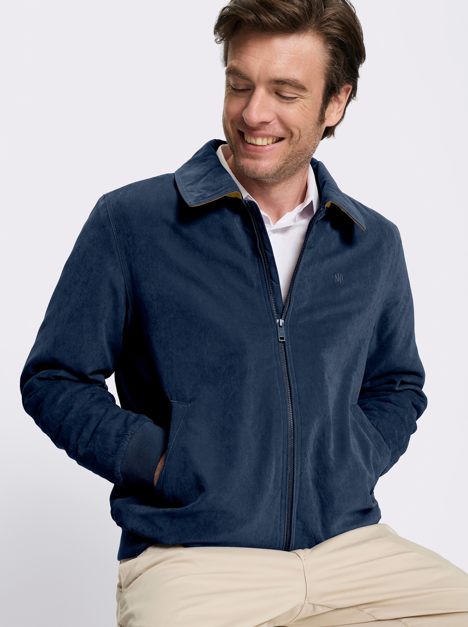 Marco Donati Blouson mit drei Innentaschen - dunkelblau