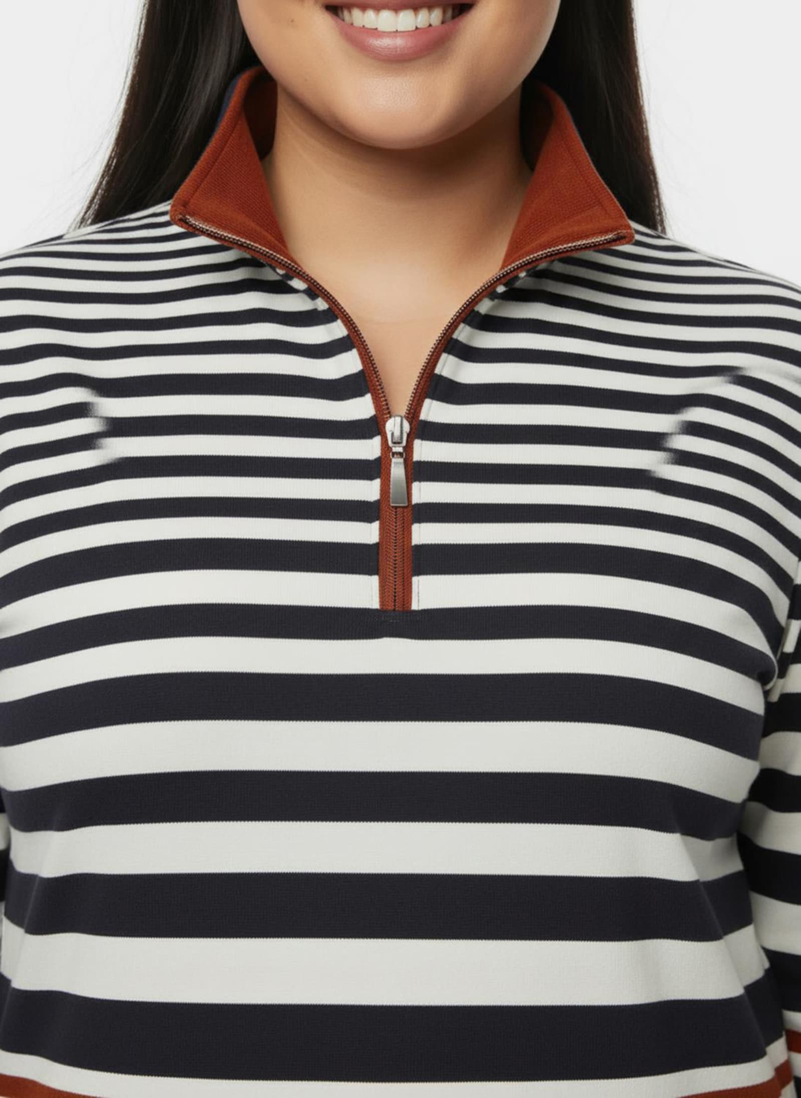 Sweatshirt im Streifen-Dessin - marine-rot-gestreift