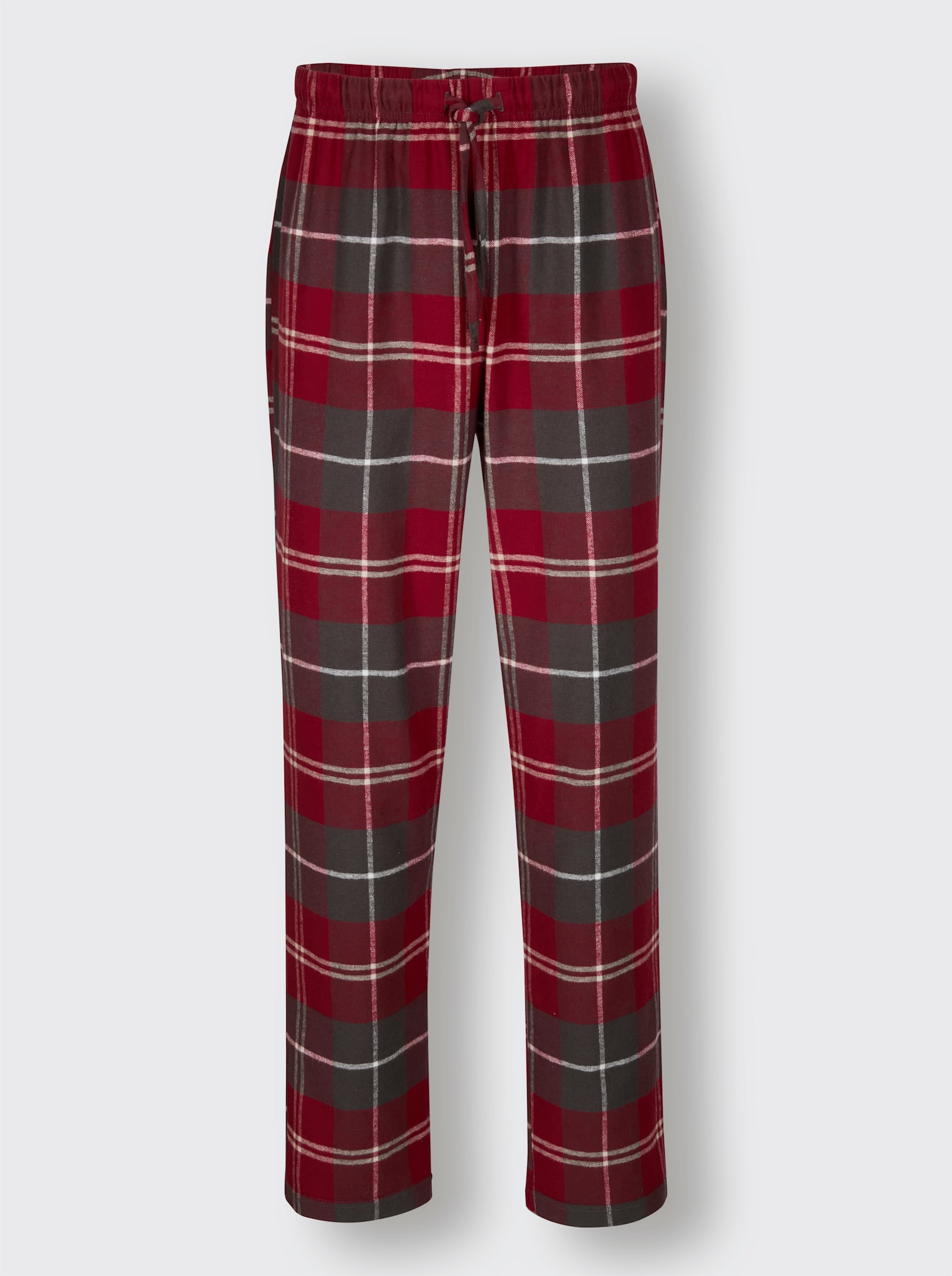wäschepur men Pyjama - dunkelrot-graphit-kariert