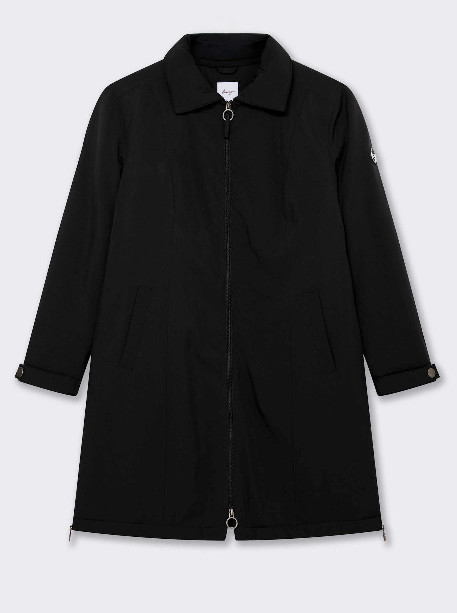 sheego Winterjacke in leichter A-Linie - schwarz